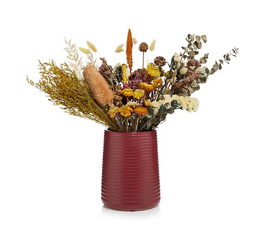 ABELLA Natura Trockenblumen-Strauß Keramik-Vase Höhe ca. 38cm