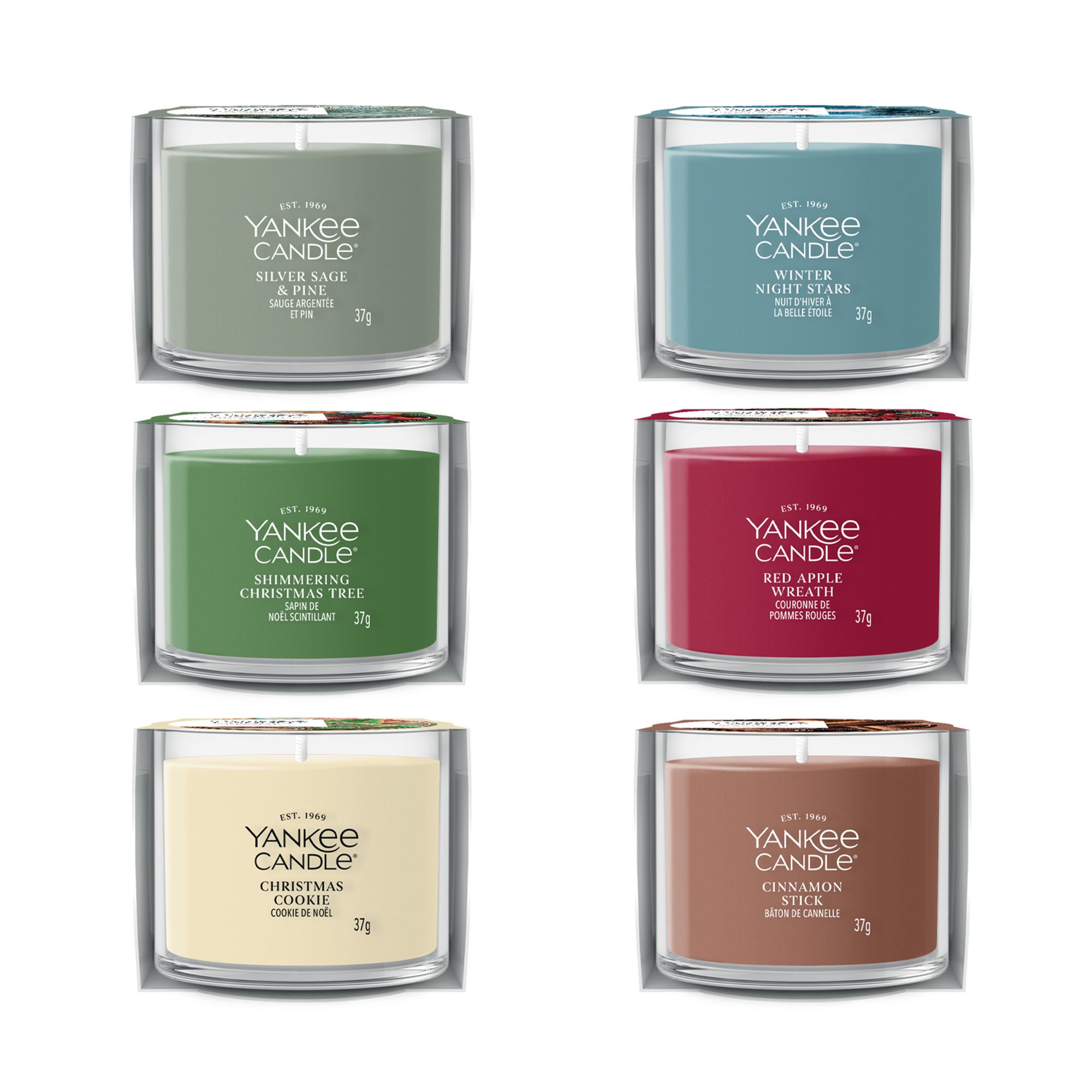 YANKEE CANDLE® Duftkerzen-Set Signature Line 6x Minivotive im Glas Xmas-Düfte, je 37g