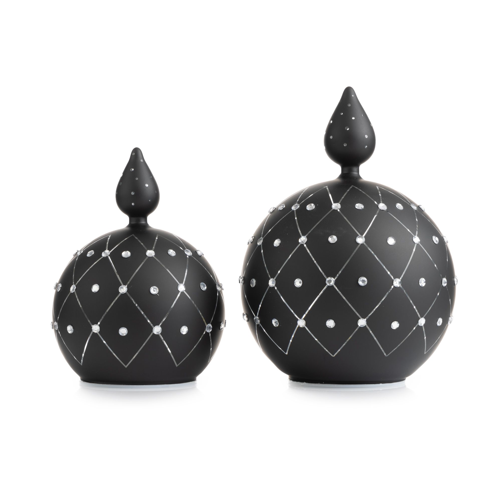 LUMIDA Xmas 2 LED-Glaskerzen Strassstein-Optik 6h-Timerfunktion Farb- & Designwahl