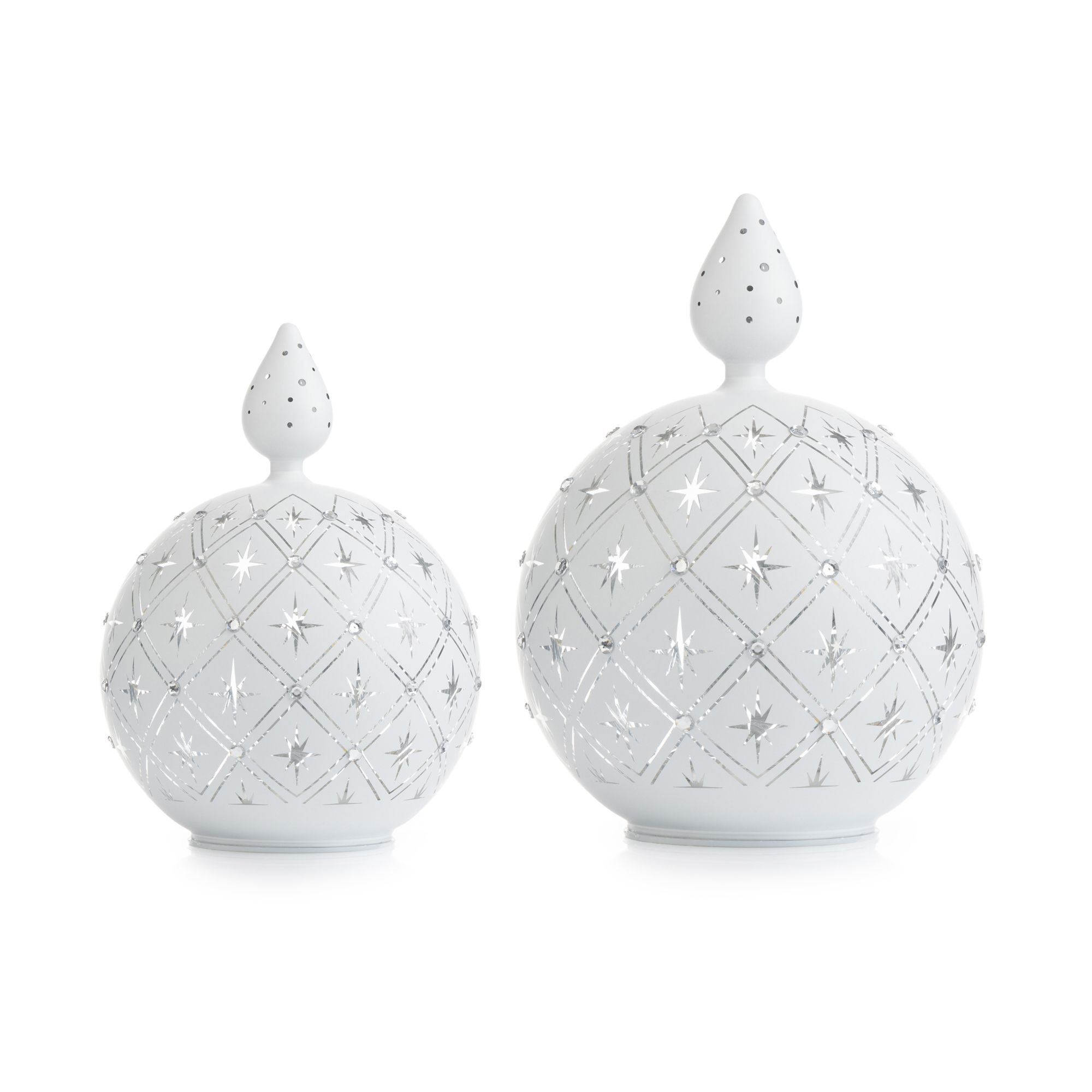 LUMIDA Xmas 2 LED-Glaskerzen Strassstein-Optik 6h-Timerfunktion Farb- & Designwahl