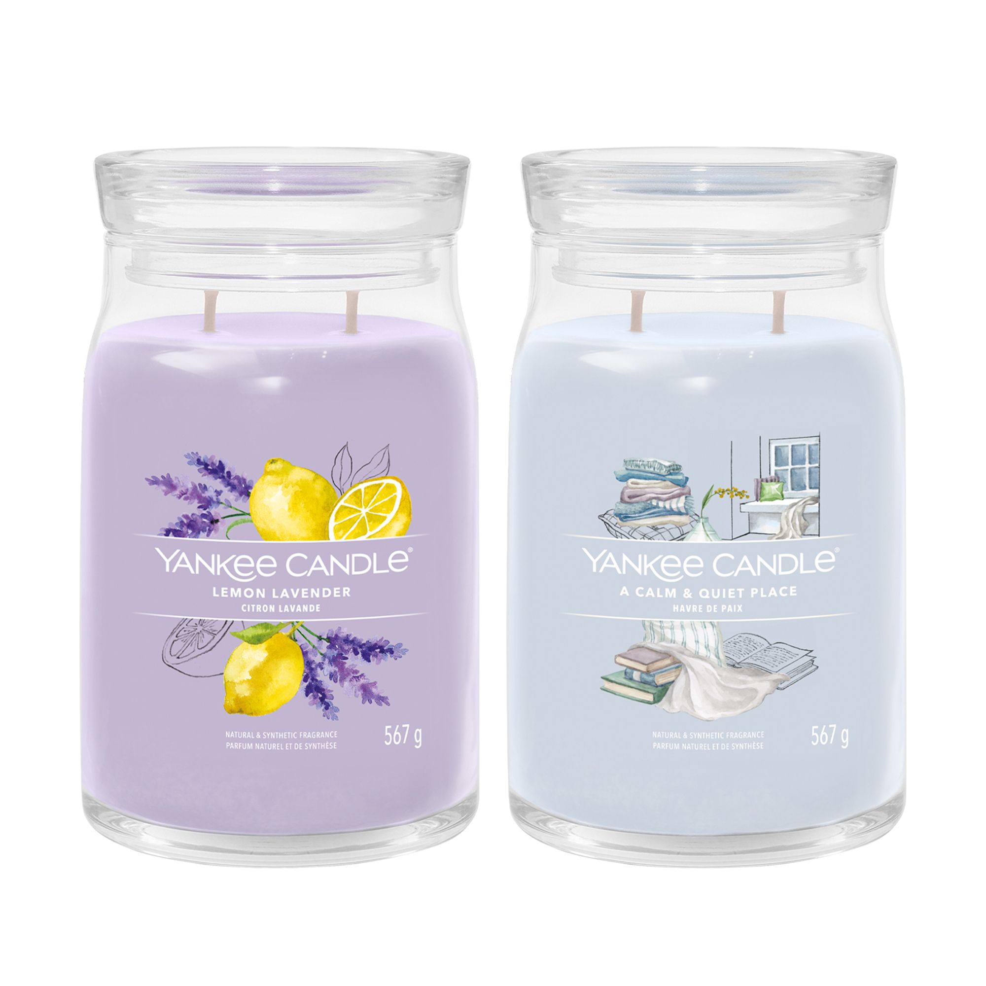 YANKEE CANDLE® Duftkerzen-Set Signature Line 2x Large Jar je 567g, 65-80h