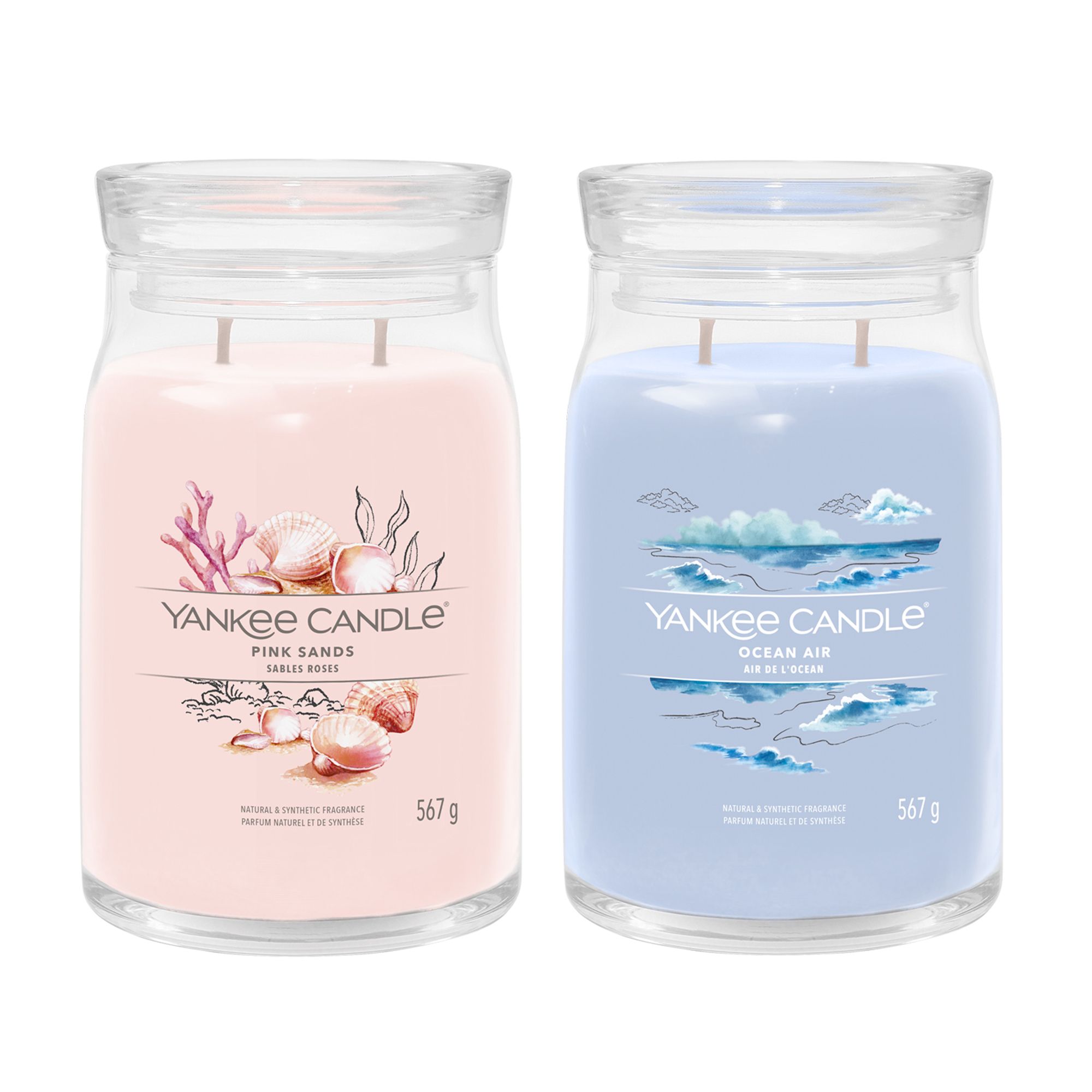 YANKEE CANDLE® Duftkerzen-Set Signature Line 2x Large Jar je 567g, 65-80h