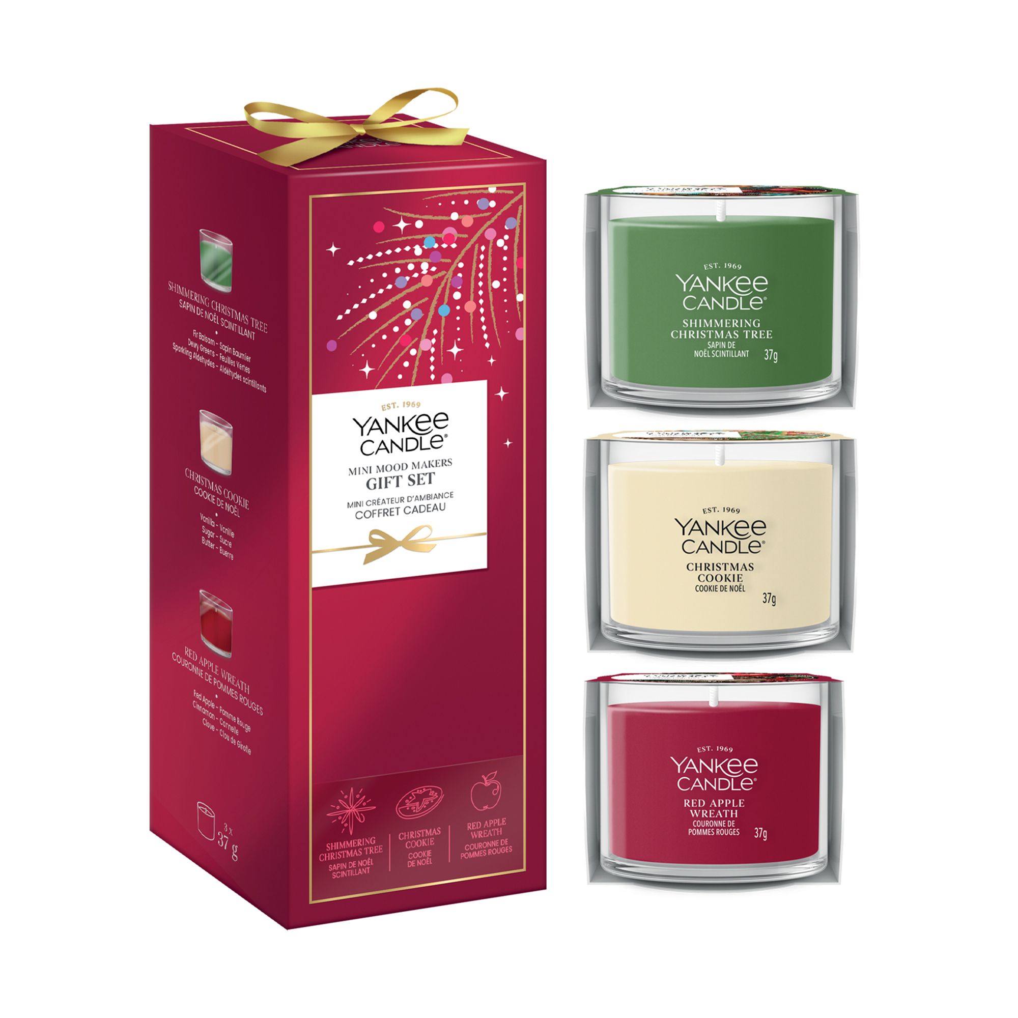 YANKEE CANDLE® Geschenk-Set Signature Line 3x Minivotive im Glas Xmas-Düfte, je 37g