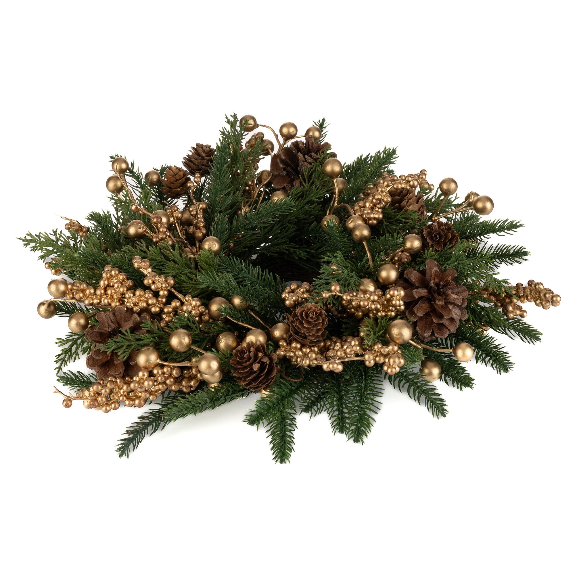 ABELLA Flora künstl. Dekokranz Tannengrün Zapfen- & Beerendeko Ø 35cm