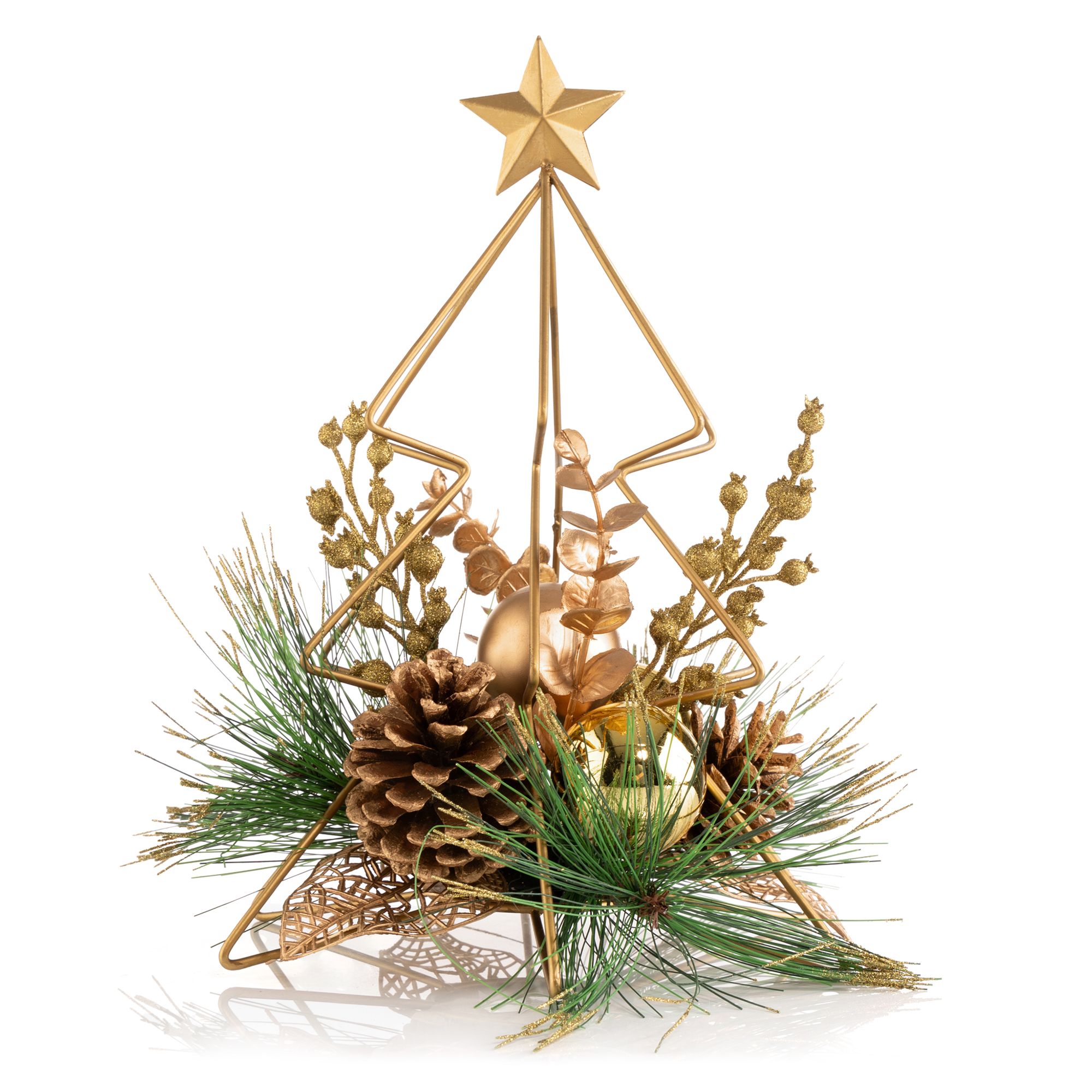 ABELLA Flora künstl. Arrangement Metall-Tanne weihnachtlich Höhe 30cm