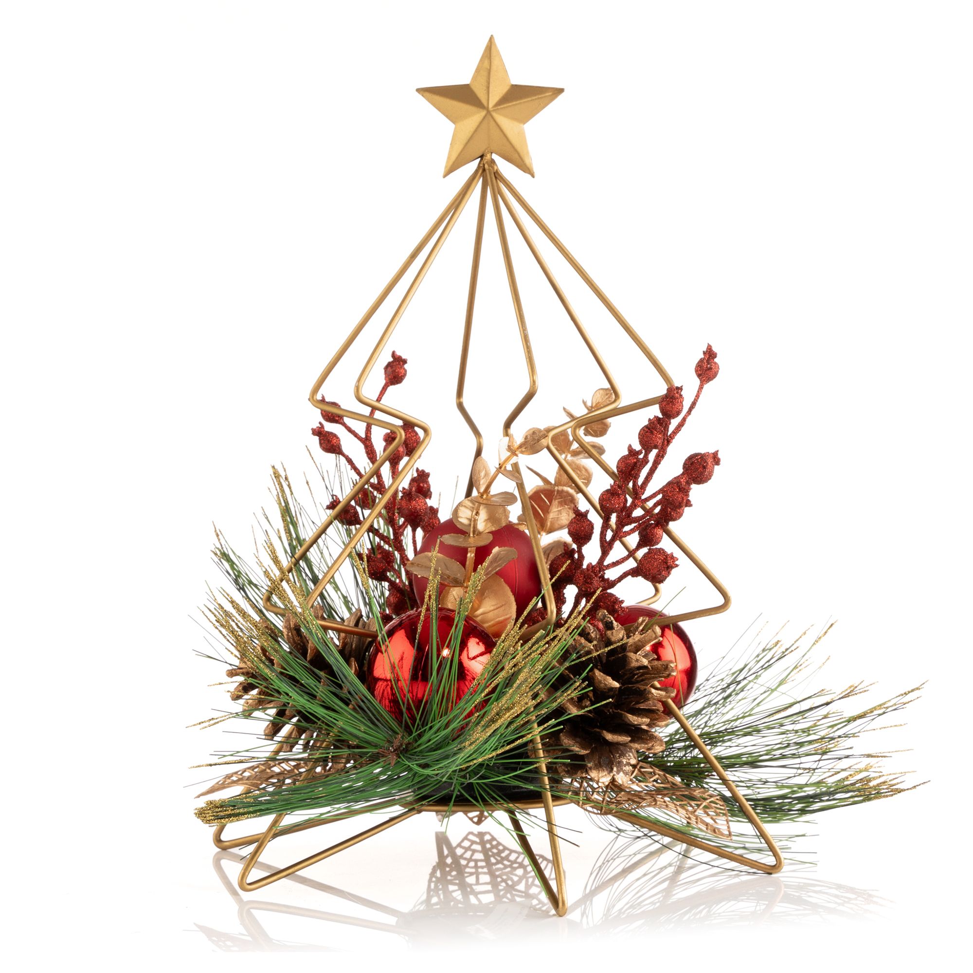 ABELLA Flora künstl. Arrangement Metall-Tanne weihnachtlich Höhe 30cm