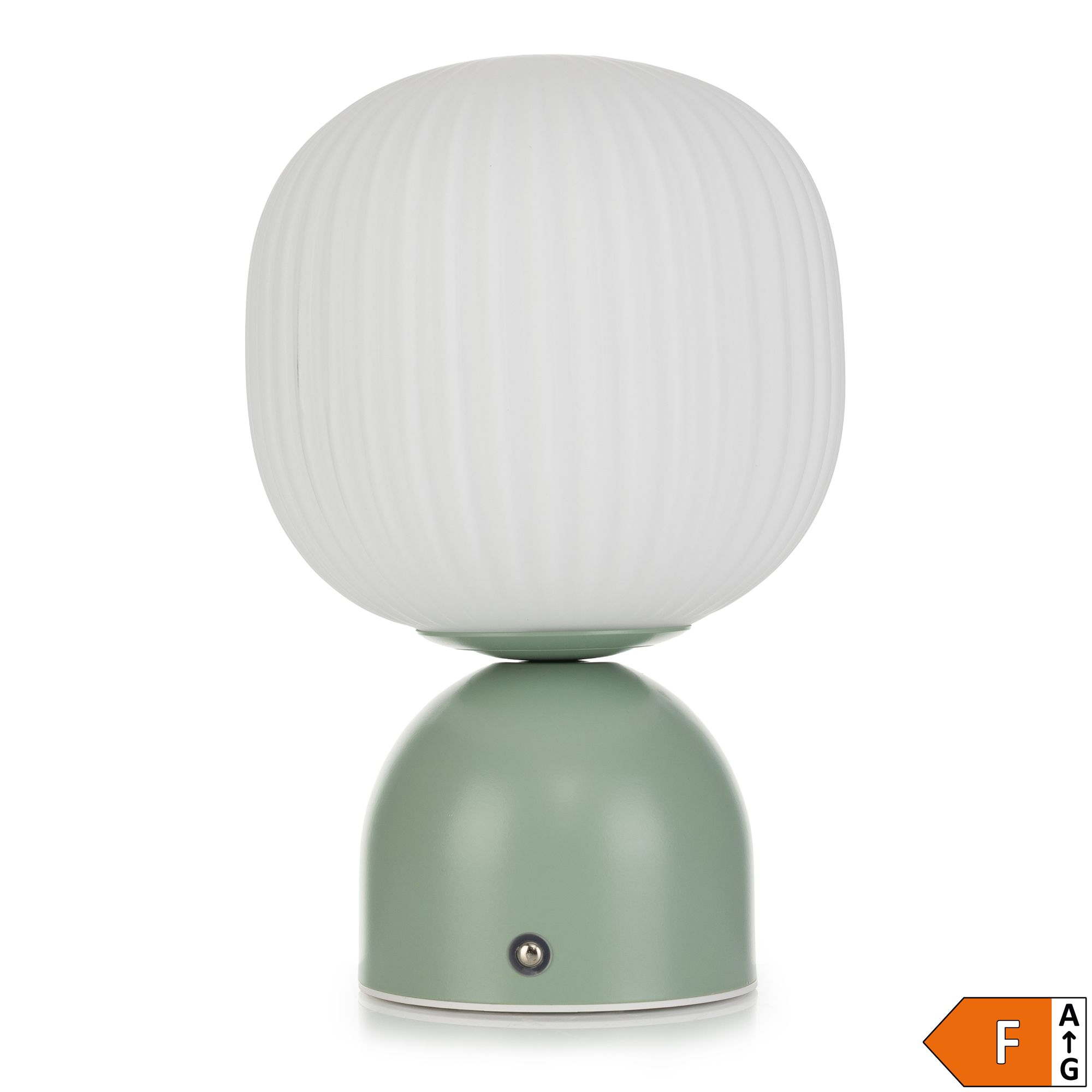 LUMIDA Looks LED-Tischleuchte Opalglas-Kugel aufladbar, dimmbar Höhe 23cm, Ø 15cm, Energieeffizienzklasse F