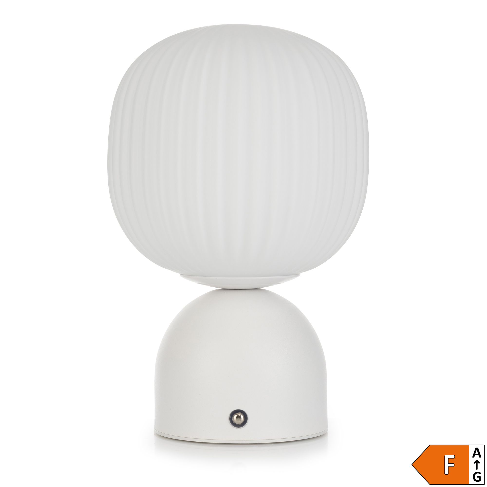 LUMIDA Looks LED-Tischleuchte Opalglas-Kugel aufladbar, dimmbar Höhe 23cm, Ø 15cm, Energieeffizienzklasse F