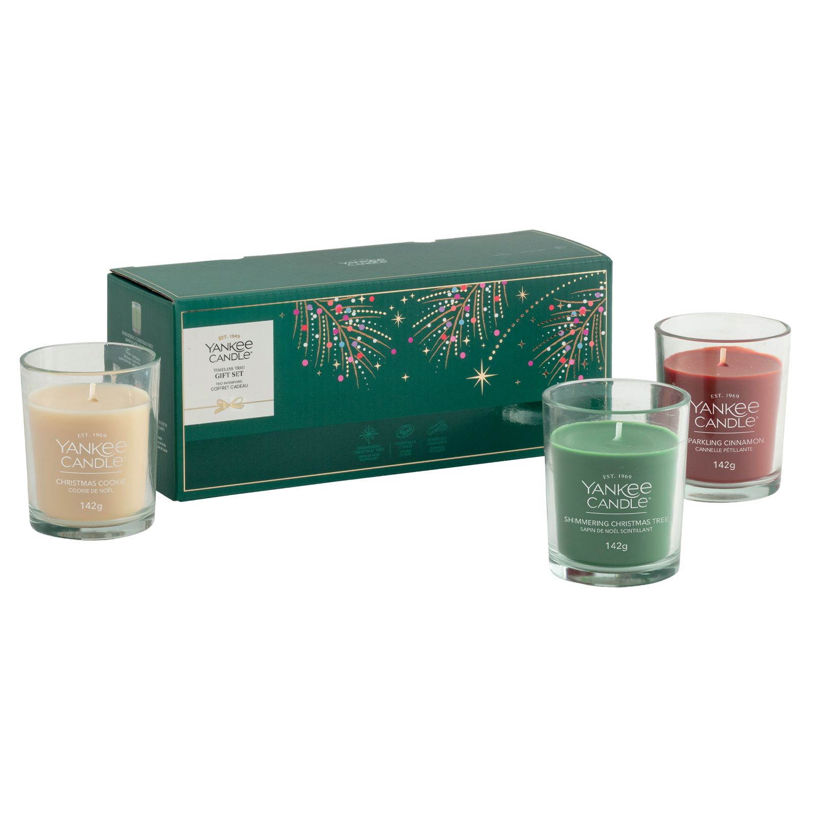 YANKEE CANDLE® Geschenk-Set Signature Line 3x Tumbler-Glas Xmas-Düfte, je 142g