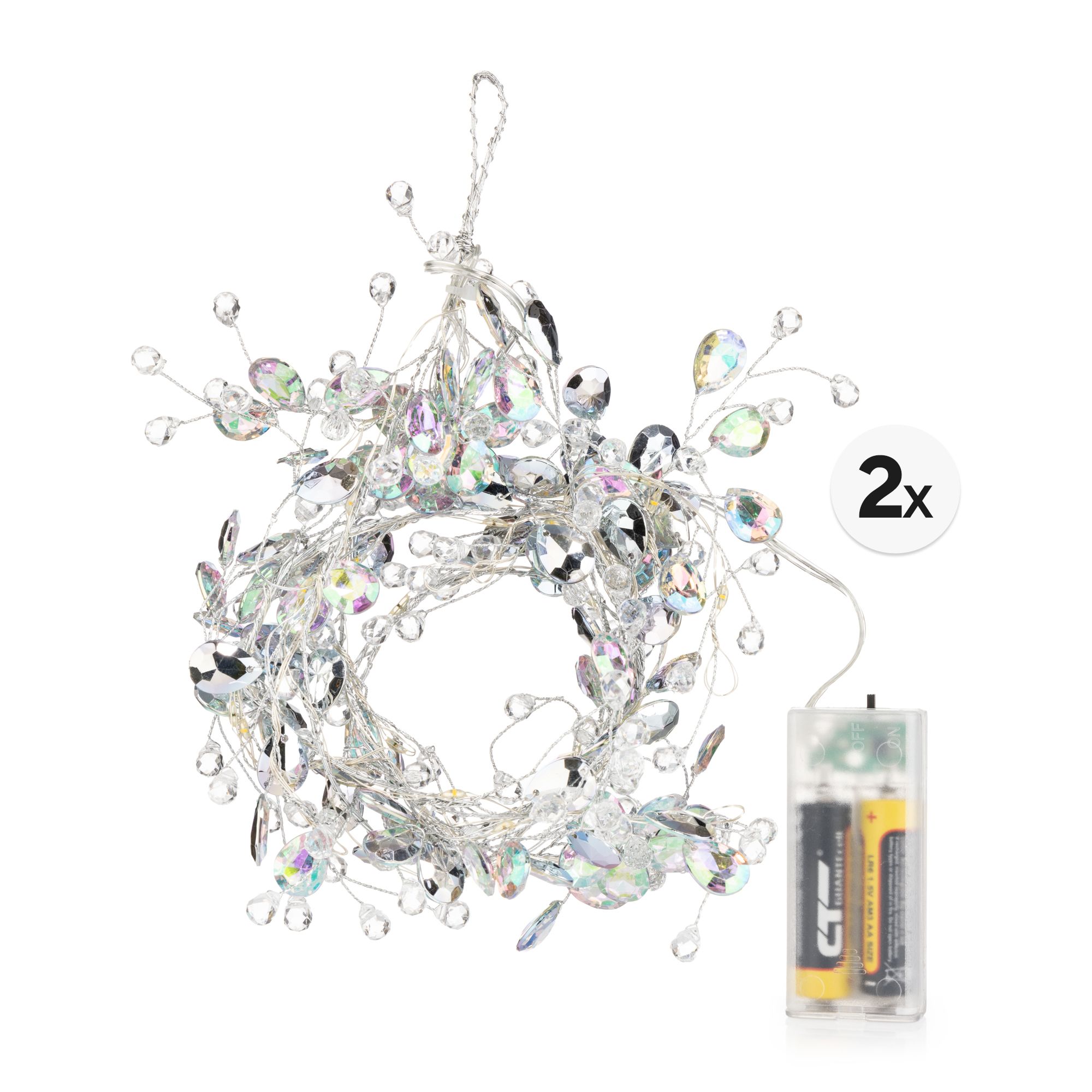 LUMIDA Casa 2 LED-Lichterketten Kristall-Optik 5h-Timerfunktion je 130cm & 30 LEDs