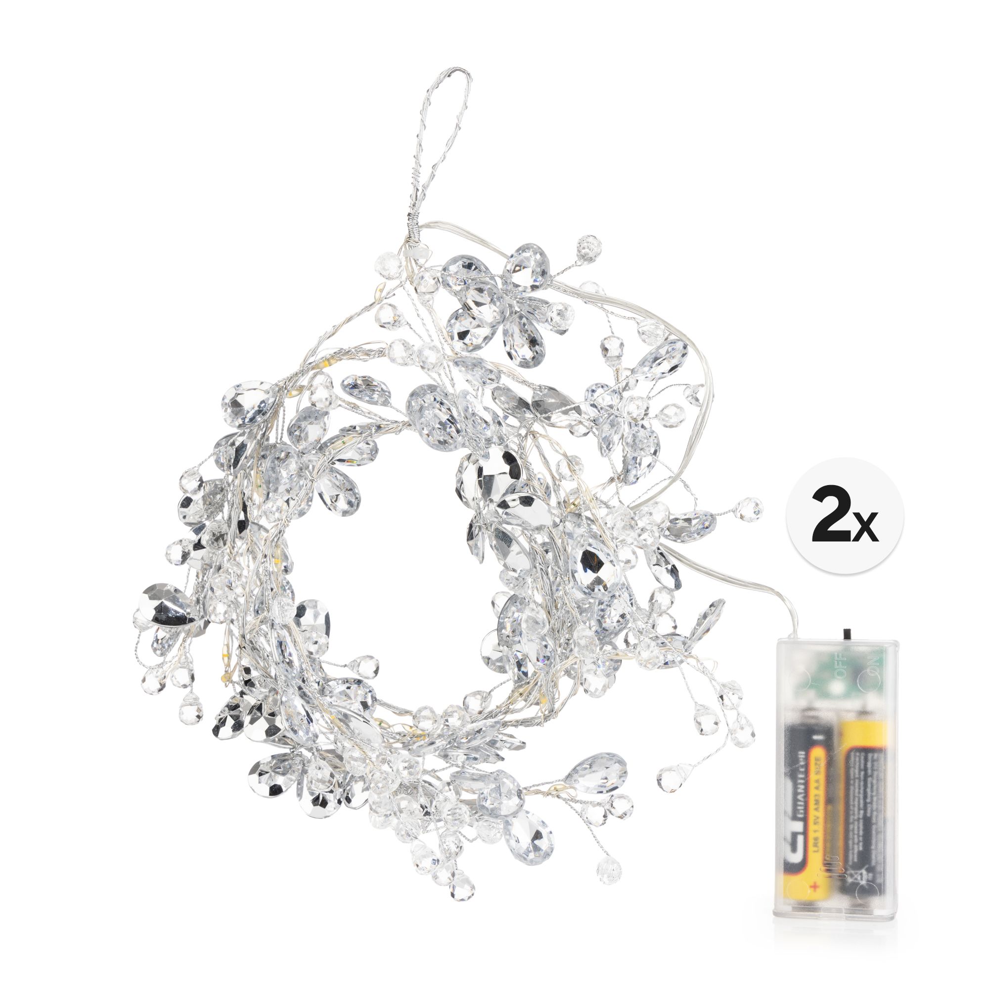 LUMIDA Casa 2 LED-Lichterketten Kristall-Optik 5h-Timerfunktion je 130cm & 30 LEDs