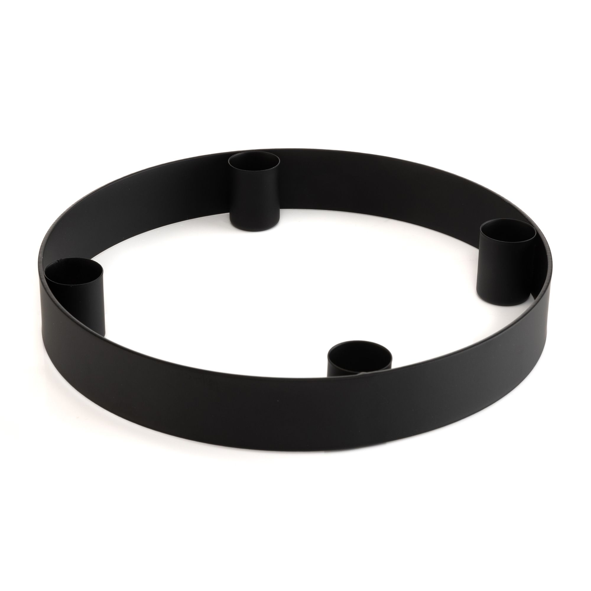 ELAMBIA runder Kerzenhalter für 4 Tafelkerzen Metall Höhe 3cm, Ø 20cm