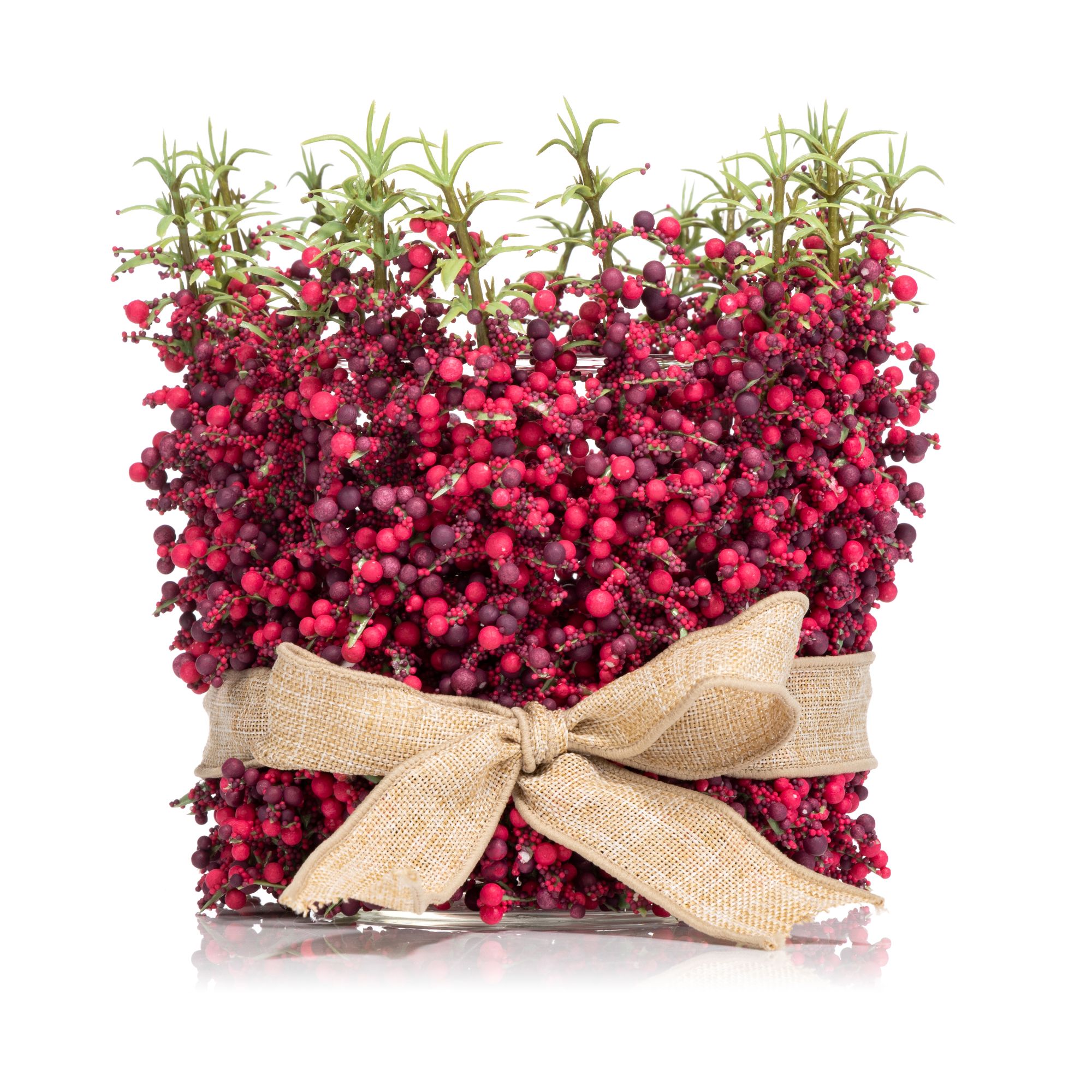 ABELLA Flora künstl. Arrangement inkl. Windlicht Höhe ca. 17cm