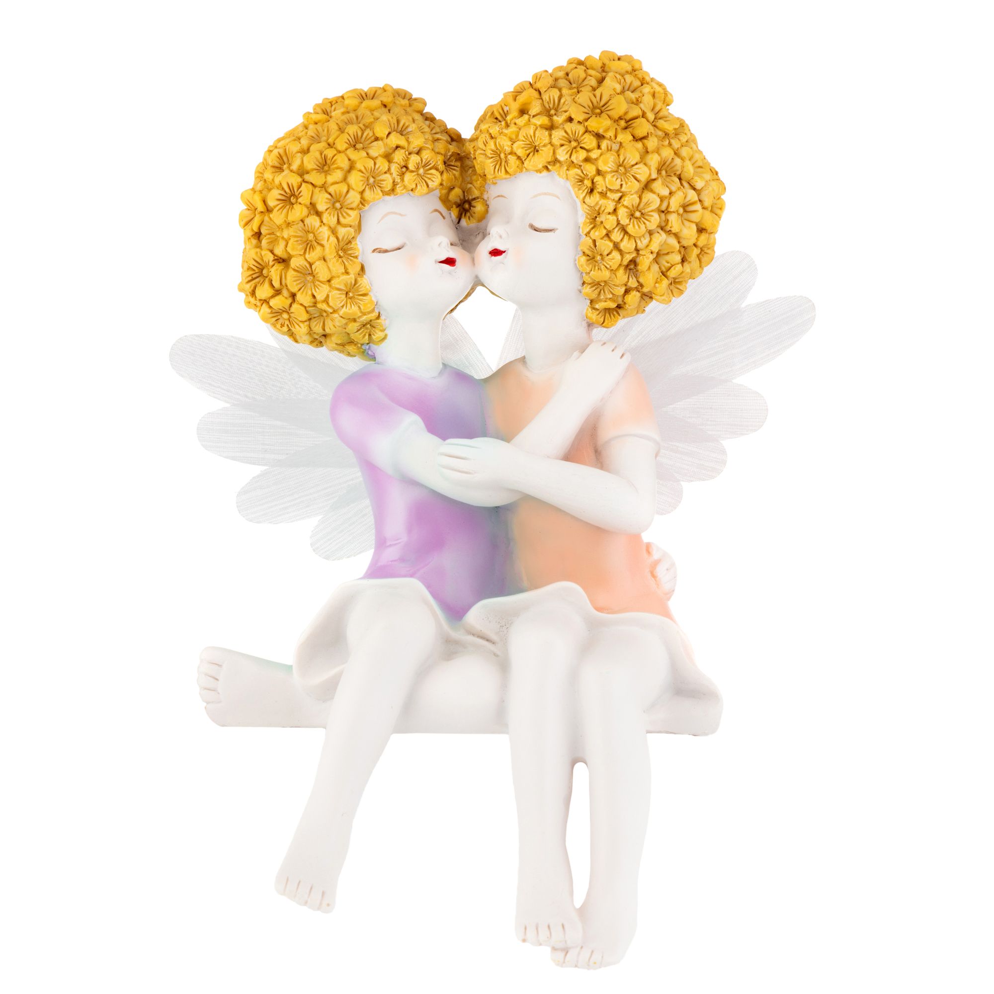 LUMIDA Casa LED-Feenpärchen Fiberglas-Flügel 5h-Timerfunktion Höhe 20cm