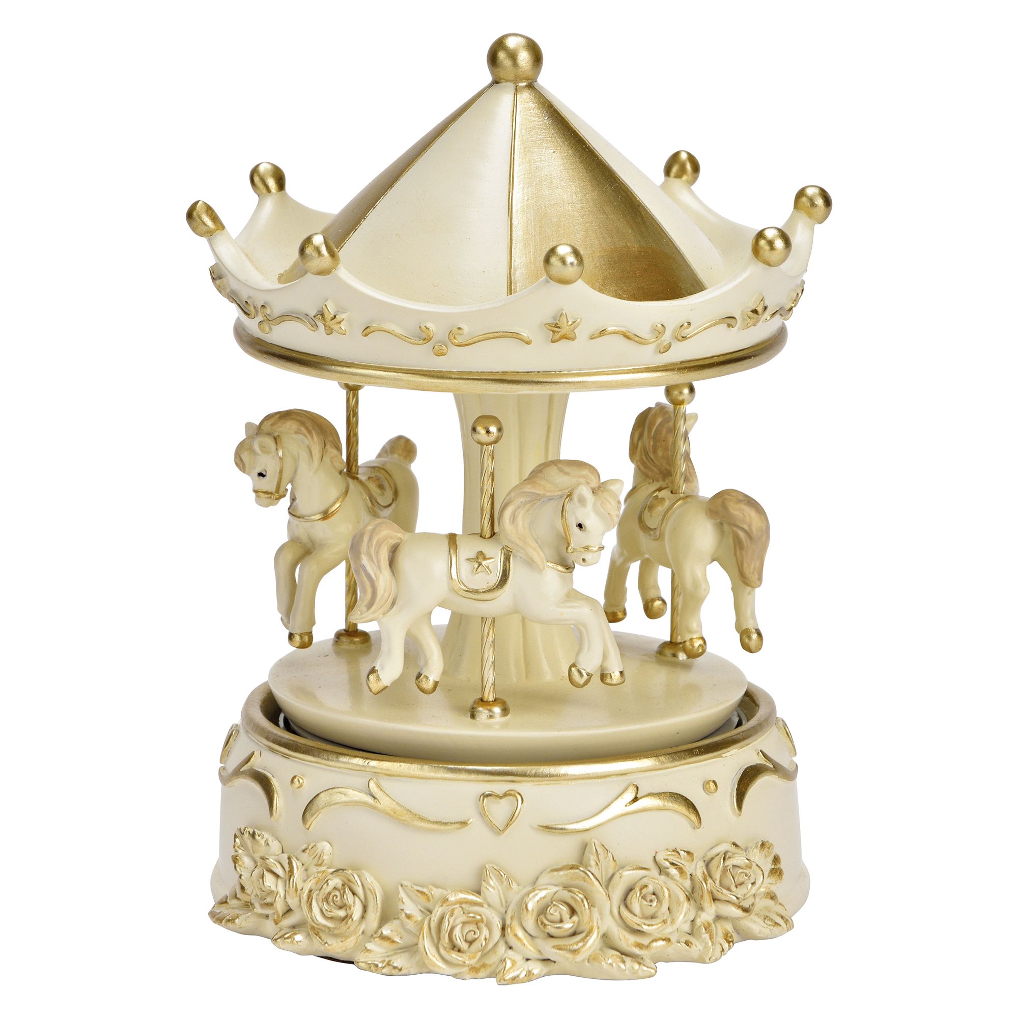 WURM Spieluhr Pferde-Karussel Höhe 16cm, Ø 12cm