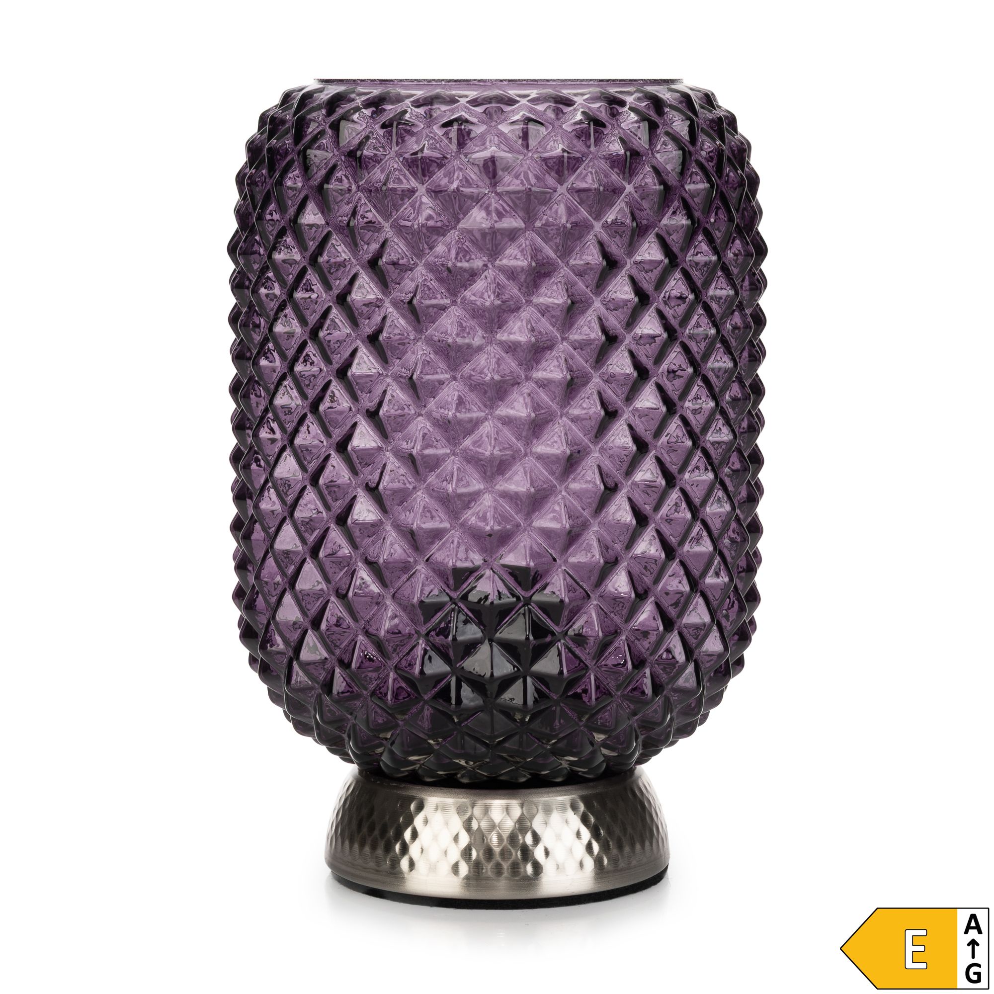 LUMIDA Looks LED-Tischleuchte Strukturglas-Schirm Schnur-Schalter Höhe 22,5cm, Ø 15cm, Energieeffizienzklasse E