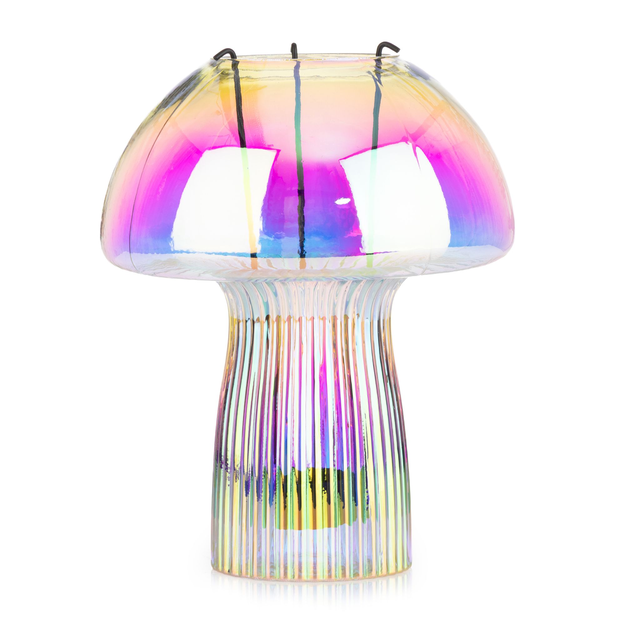 LUMIDA Casa LED-Glasdekoration Pilz multifunktional 5h-Timerfunktion Höhe 23cm, Ø 18cm