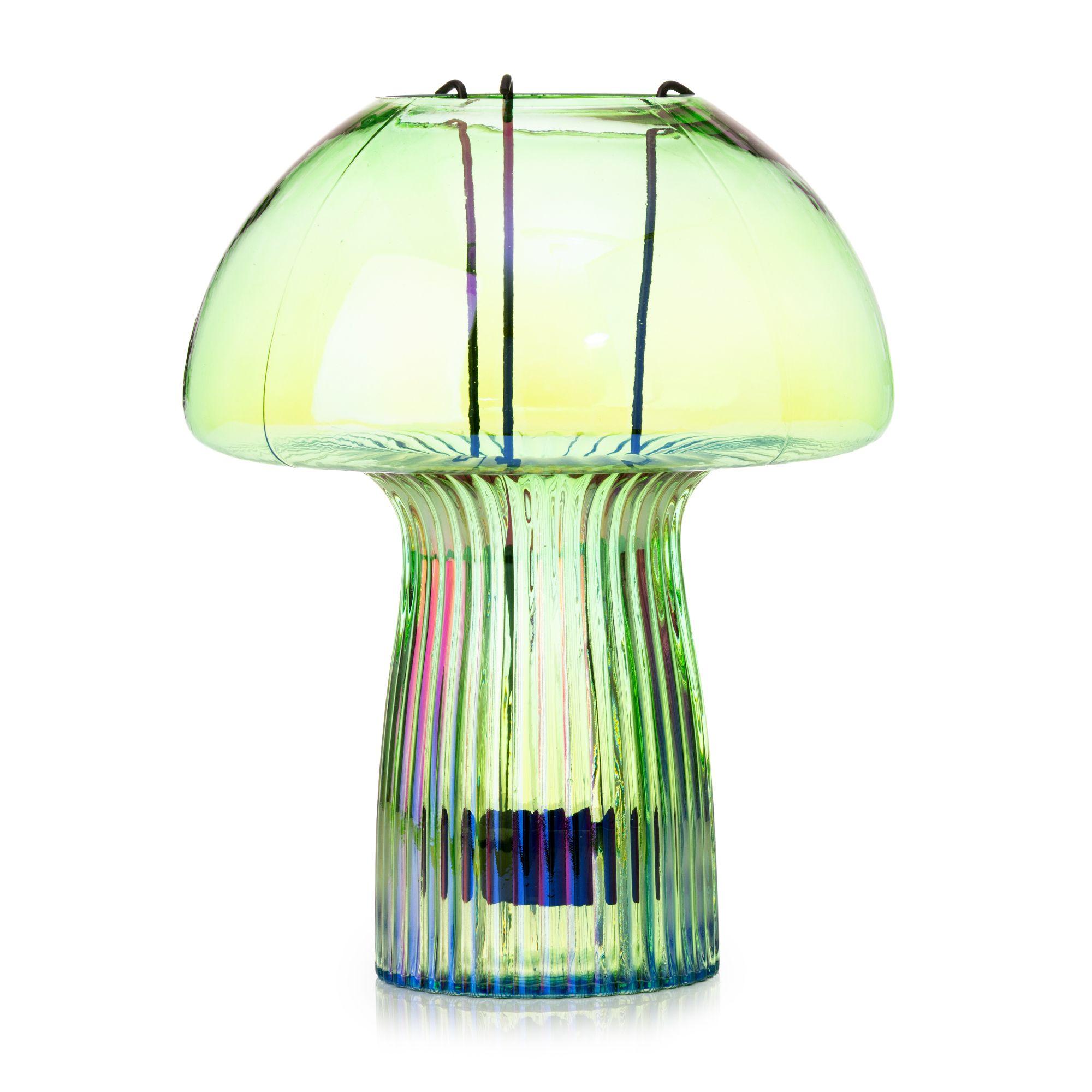 LUMIDA Casa LED-Glasdekoration Pilz multifunktional 5h-Timerfunktion Höhe 23cm, Ø 18cm