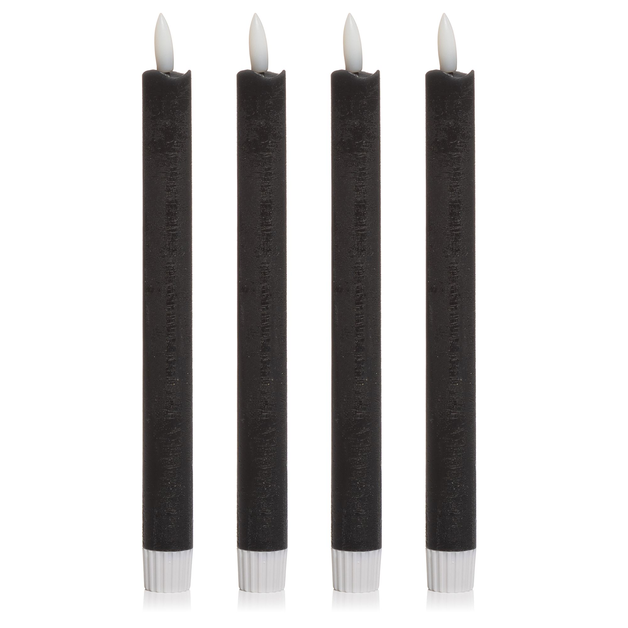 ELAMBIA 4 LED-Tafelkerzen Flamme Luma 5h-Timerfunktion Höhe 24,5cm, Ø 2cm