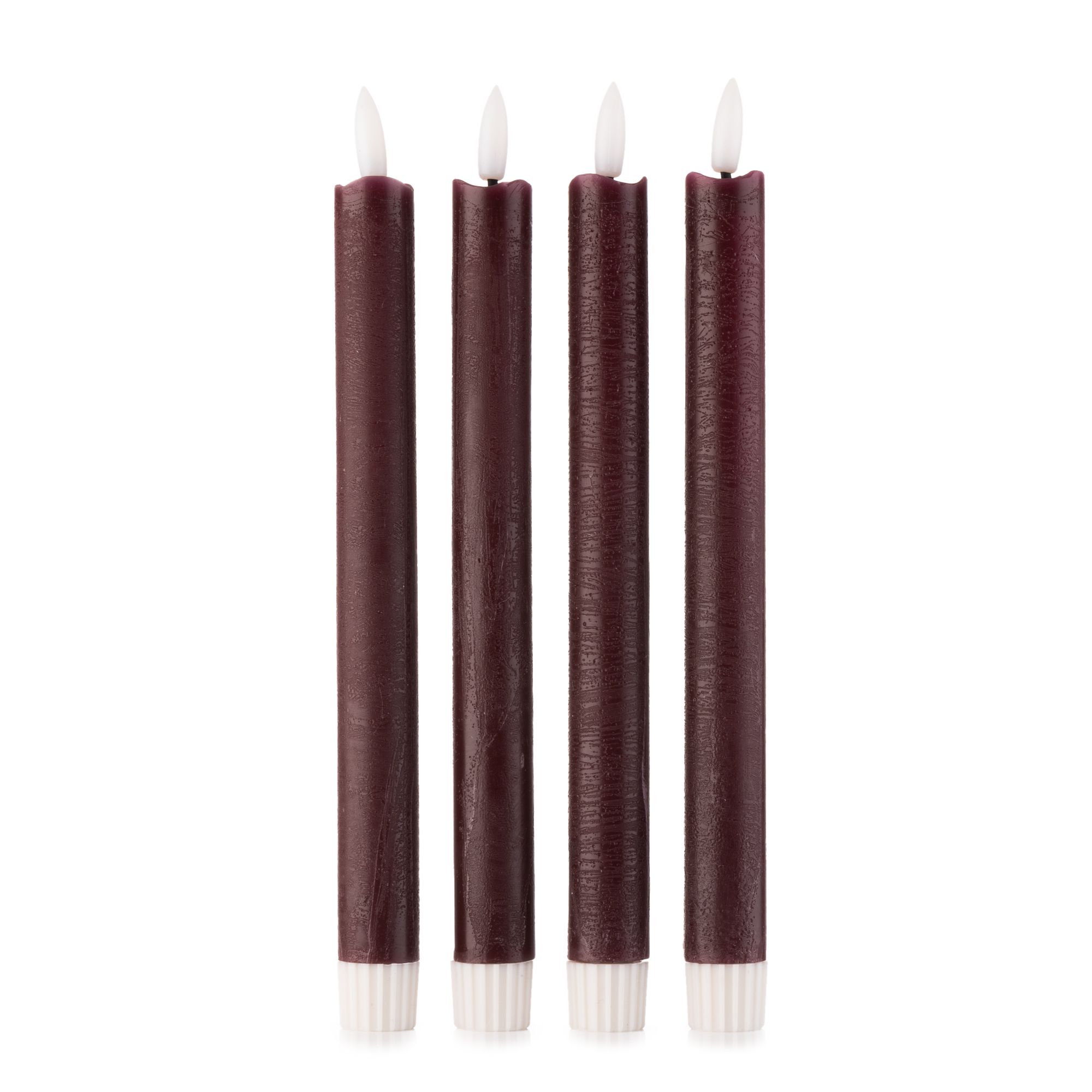 ELAMBIA 4 LED-Tafelkerzen Flamme Luma 5h-Timerfunktion Höhe 24,5cm, Ø 2cm
