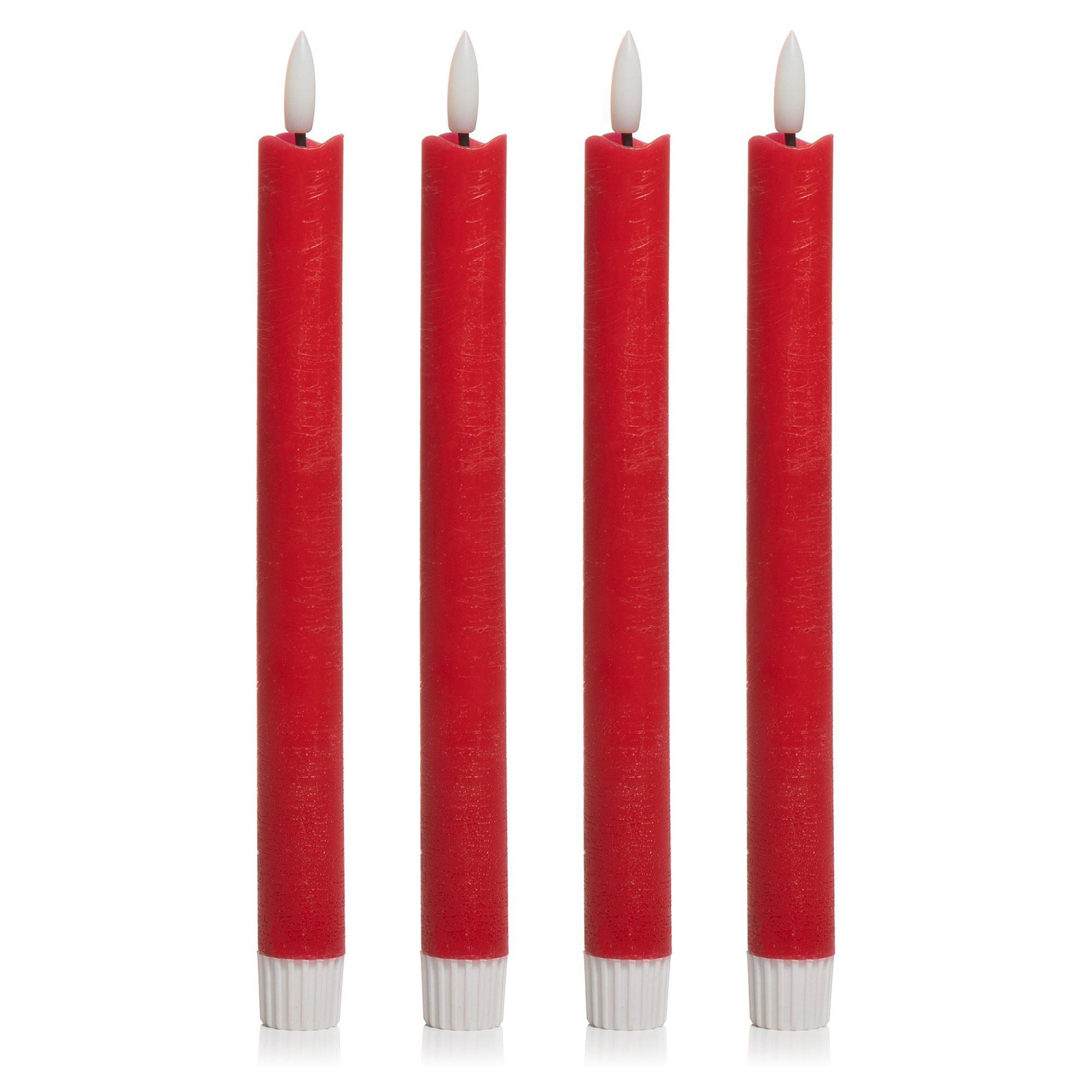 ELAMBIA 4 LED-Tafelkerzen Flamme Luma 5h-Timerfunktion Höhe 24,5cm, Ø 2cm