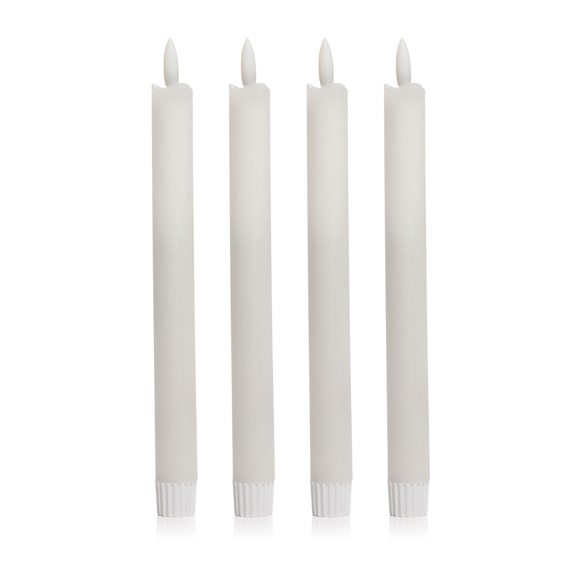 ELAMBIA 4 LED-Tafelkerzen Flamme Luma 5h-Timerfunktion Höhe 24,5cm, Ø 2cm