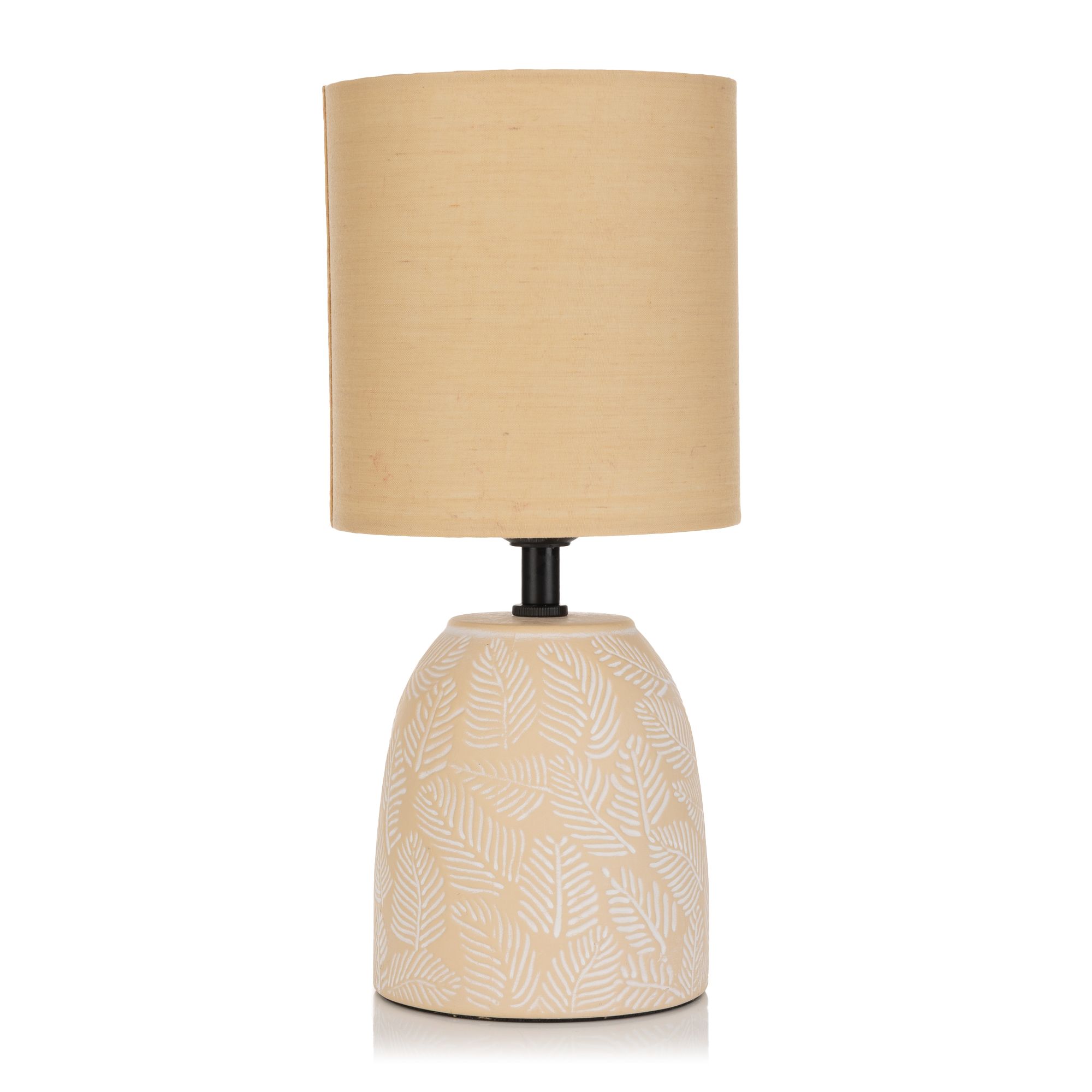 LUMIDA Looks LED-Tischleuchte Keramiksockel Stoffschirm Höhe 28cm, Ø 13cm, Energieeffizienzklasse E