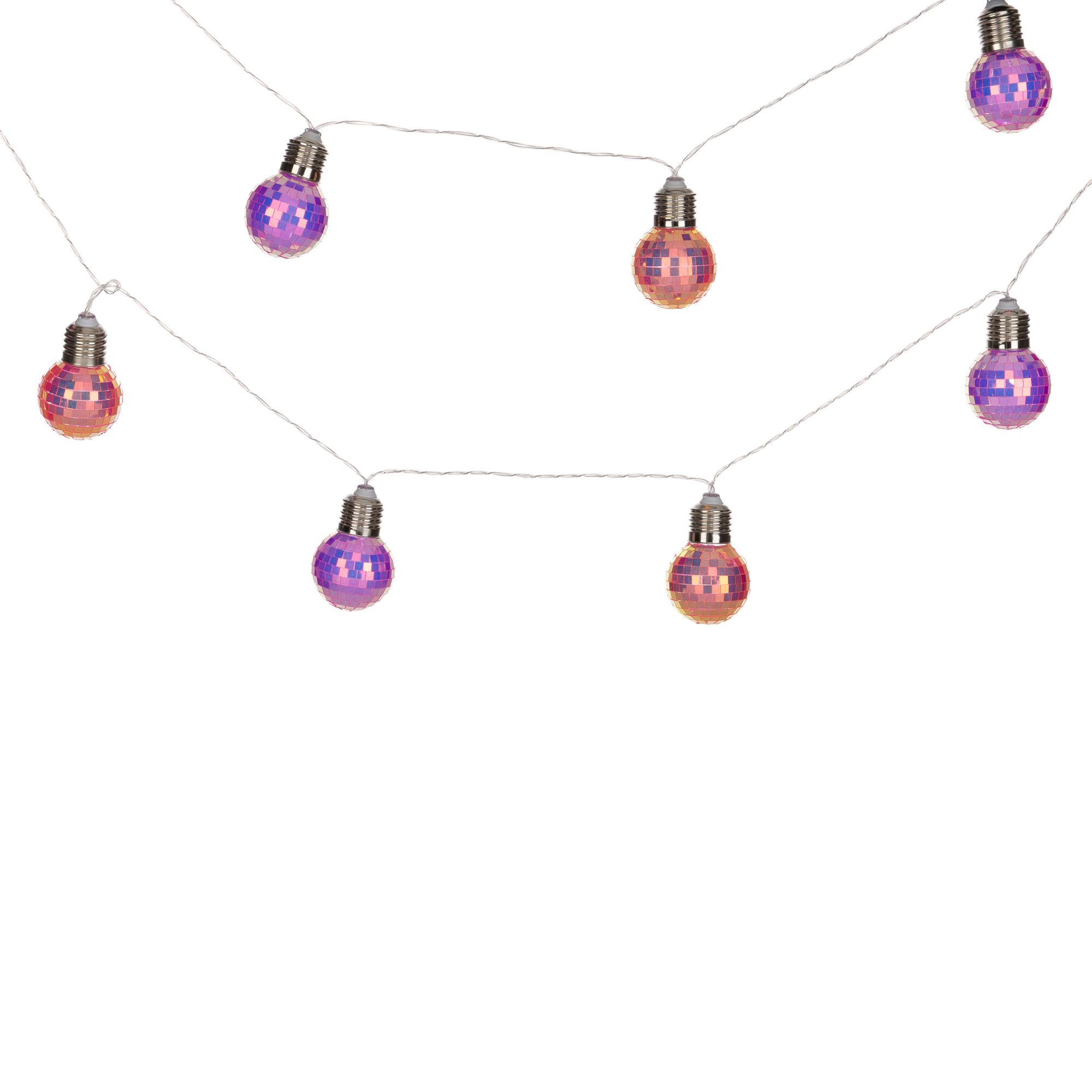 LUMIDA Casa 2 LED-Lichterketten Diskokugel-Optik Farbmix-Kombination je 180cm & 10 LEDs