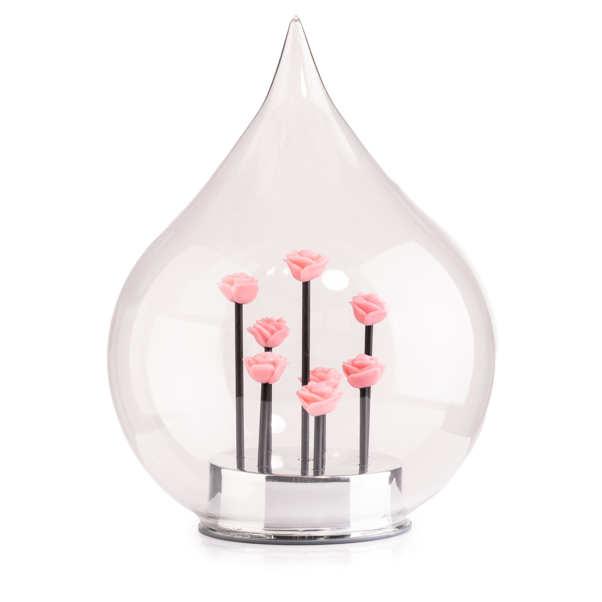 LUMIDA Casa LED-Glastropfen Blütenmeer 5h-Timerfunktion Ø 15cm, Höhe 19,5cm