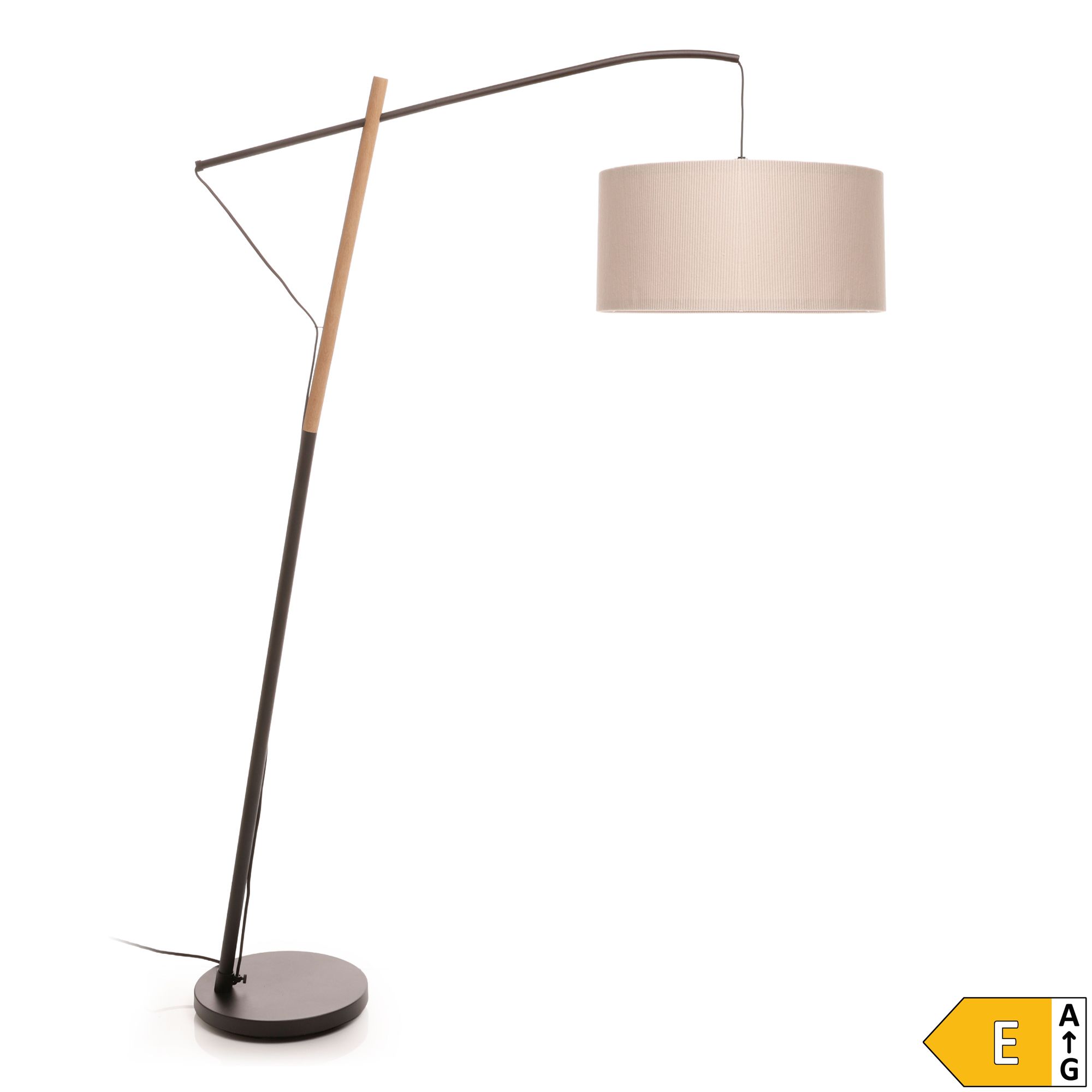 LUMIDA Looks LED-Stehleuchte Cord-Lampenschirm Fußschalter Höhe 189cm, Energieeffizienzklasse E