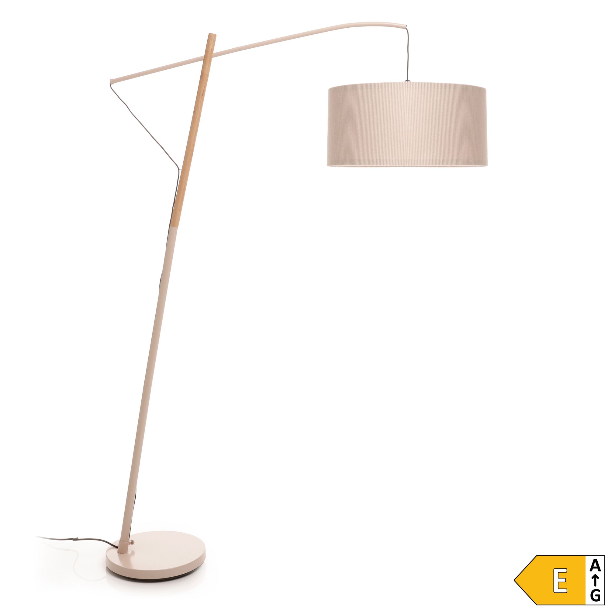 LUMIDA Looks LED-Stehleuchte Cord-Lampenschirm Fußschalter Höhe 189cm, Energieeffizienzklasse E