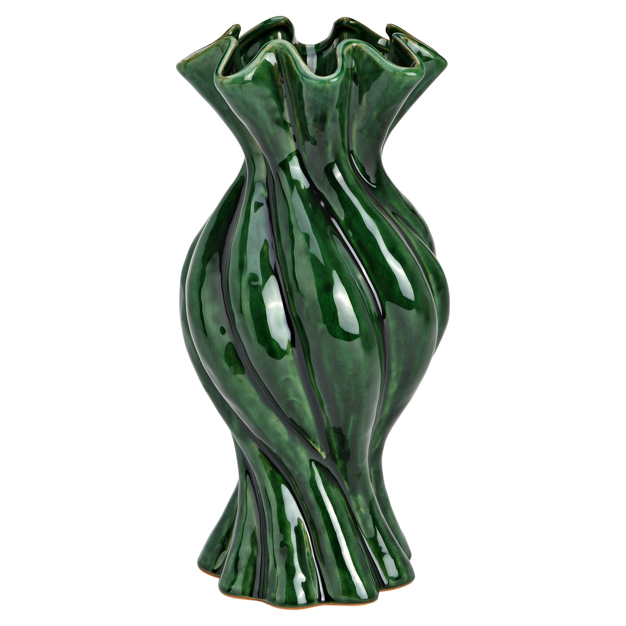PUR FLEUR Vase Twist aus Steingut ca. 14x30x14cm