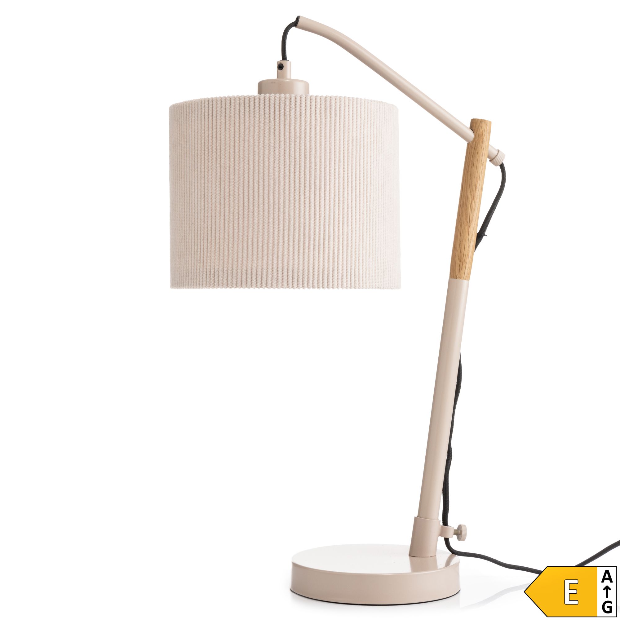 LUMIDA Looks LED-Tischleuchte Cord-Lampenschirm Schnur-Schalter Höhe 48cm, Energieeffizienzklasse E