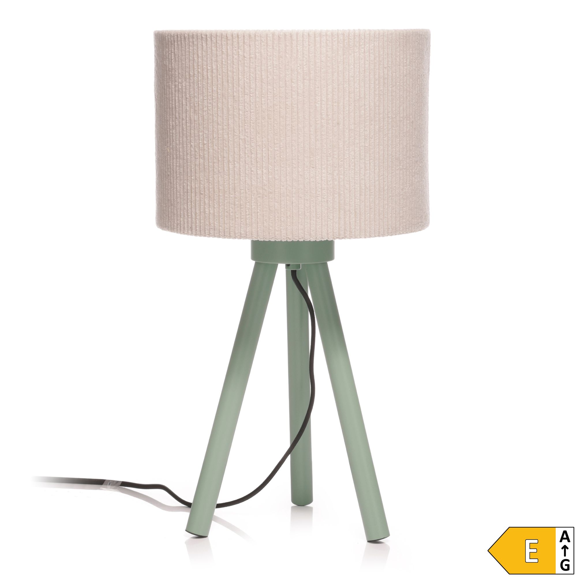 LUMIDA Looks LED-Tischleuchte Cord-Lampenschirm Tripod-Fuß Höhe 45cm, Ø 25cm, Energieeffizienzklasse E