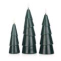 ELAMBIA 3 LED-Kerzen Tannenbaum modern Flamme Luma, Timer Höhe 16, 20 & 22,5cm
