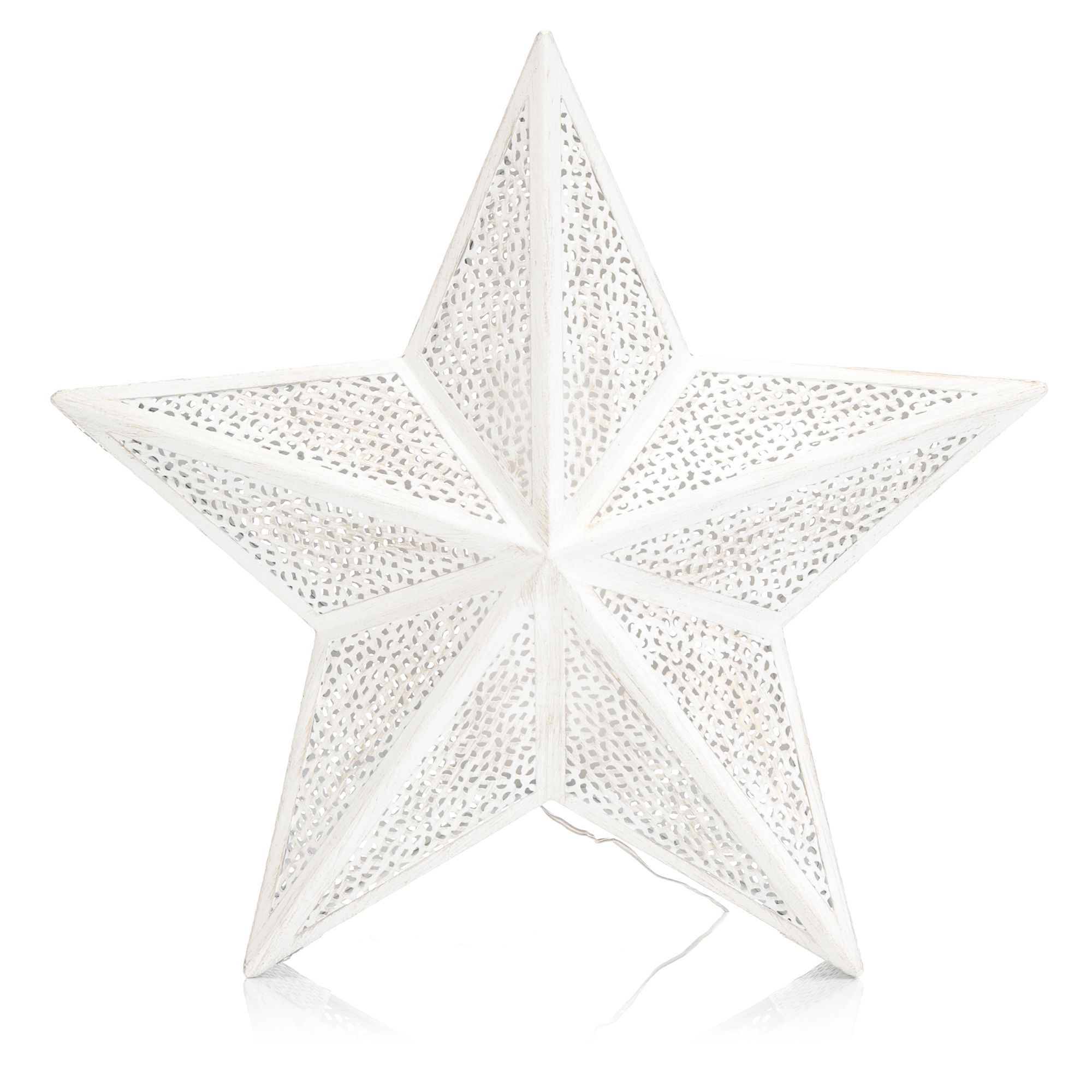 LUMIDA Xmas LED-Metallstern Echtflammen-Effekt outdoorgeeignet Timer, Höhe 38cm