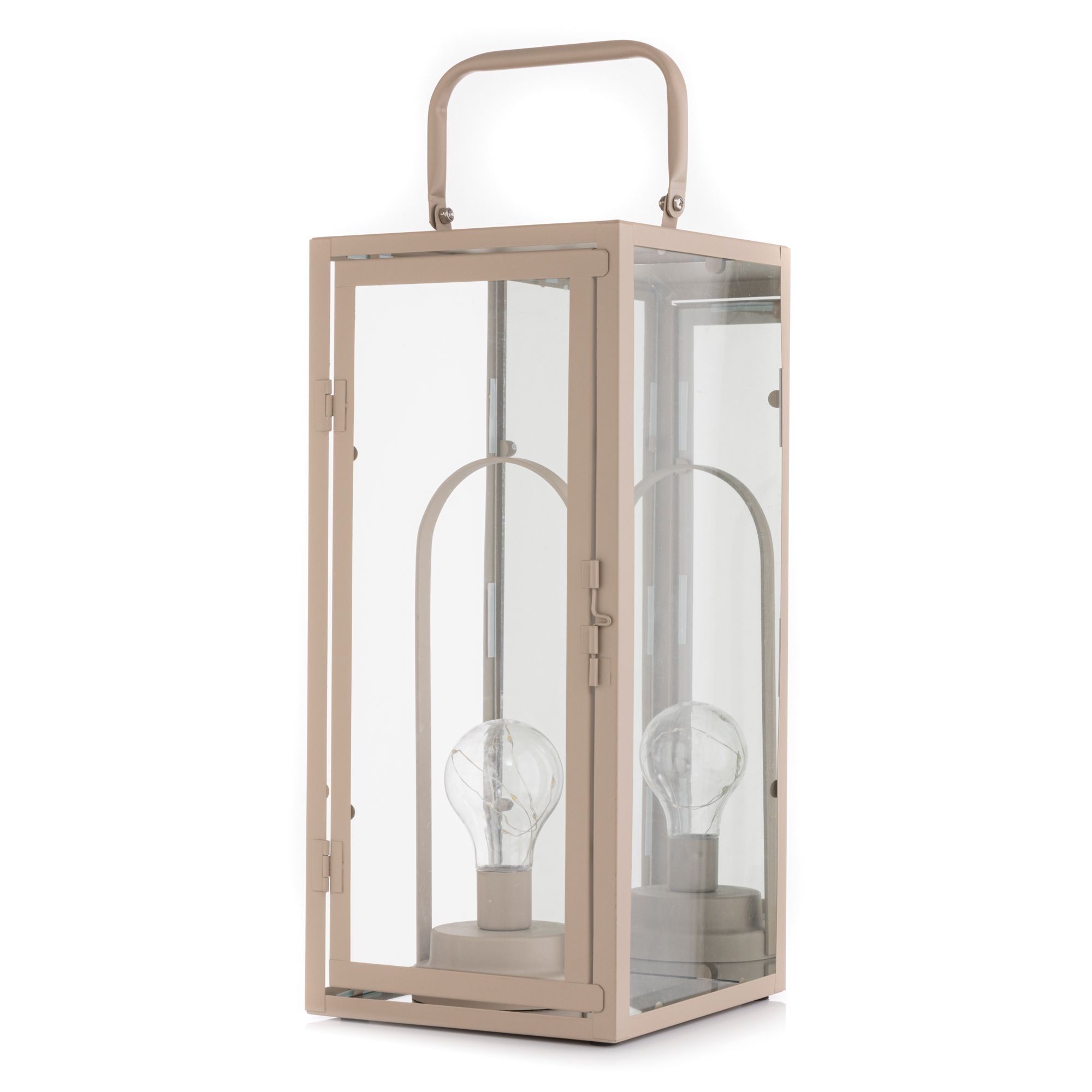 LUMIDA Casa LED-Glas-Laterne Spiegel-Effekt 6h-Timerfunktion Höhe 38,3cm