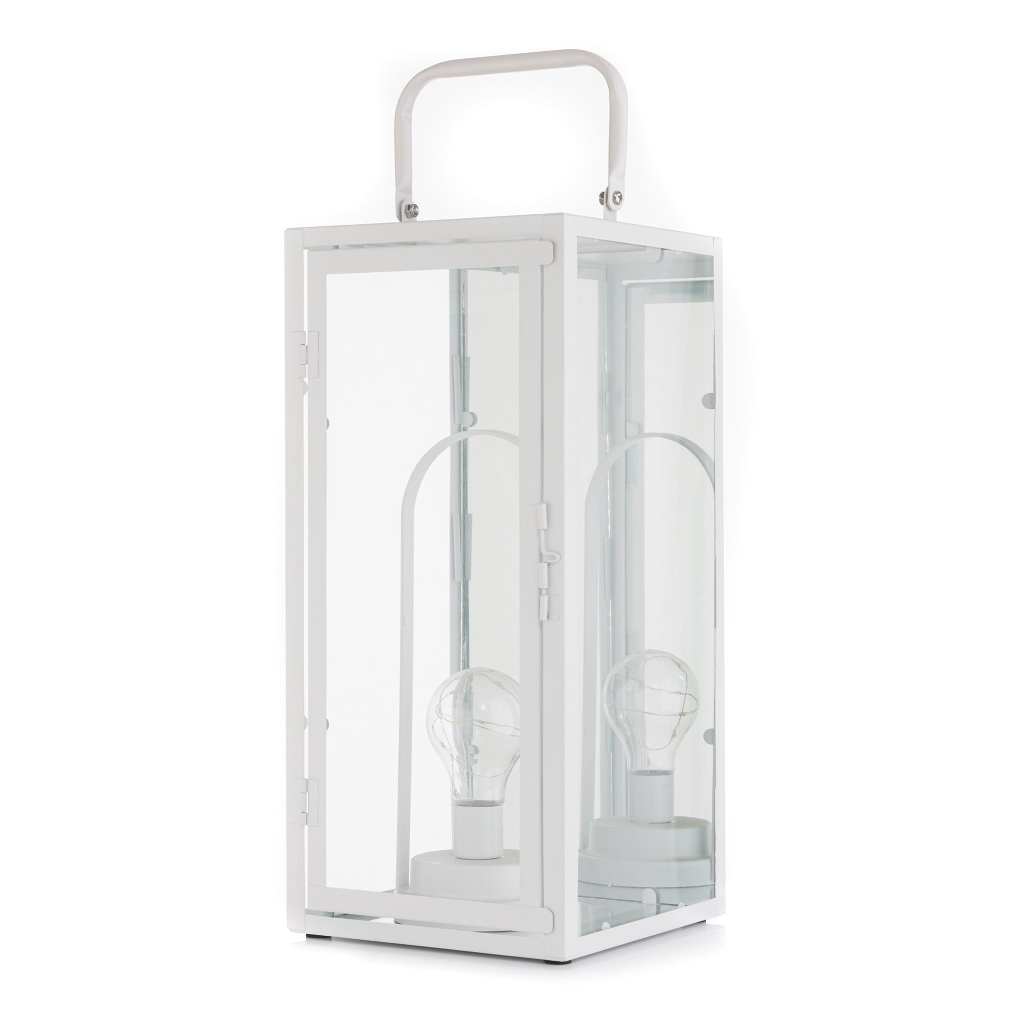 LUMIDA Casa LED-Glas-Laterne Spiegel-Effekt 6h-Timerfunktion Höhe 38,3cm