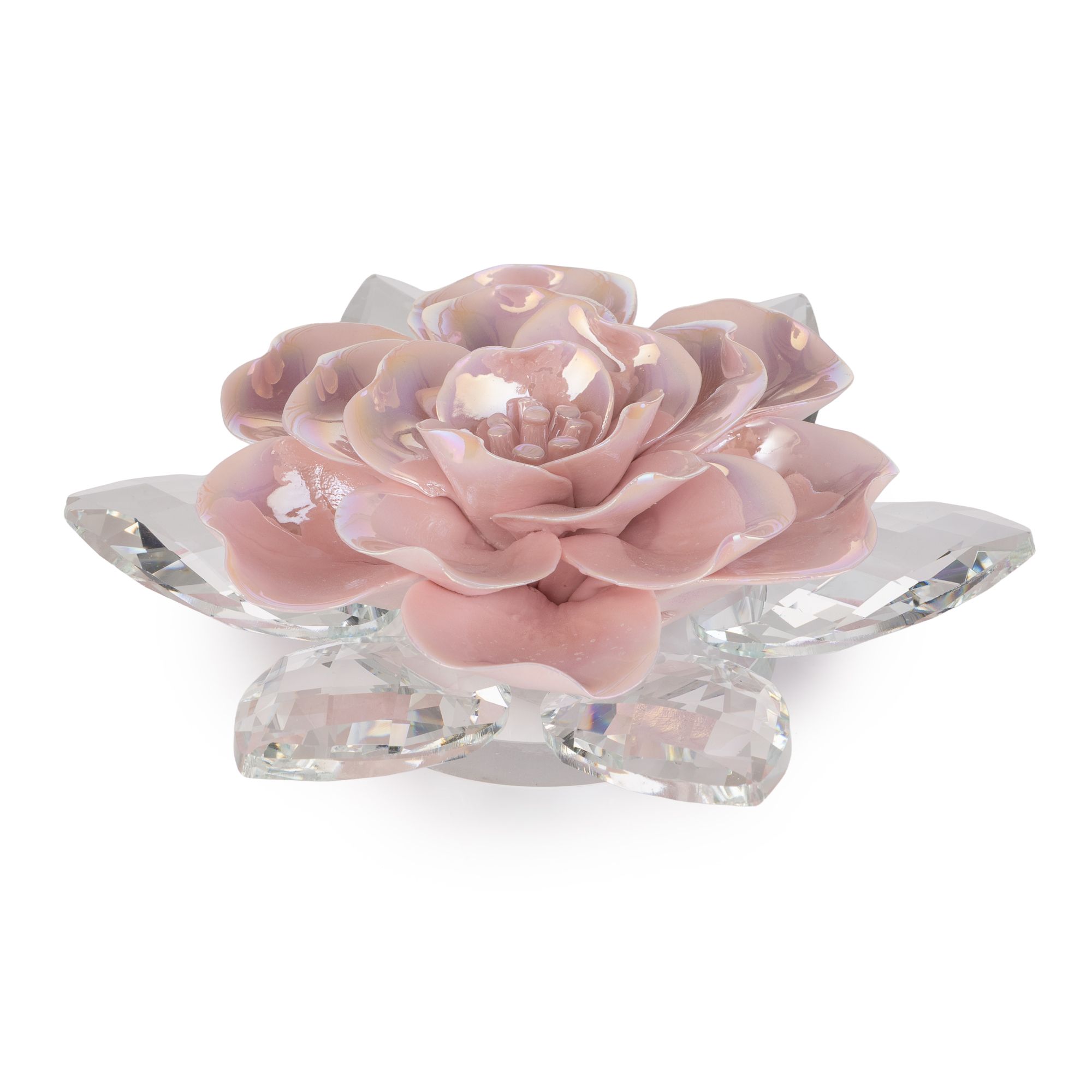 ABELLA Casa Deko-Blüte Kristallglas-Optik Farb-/Größenauswahl