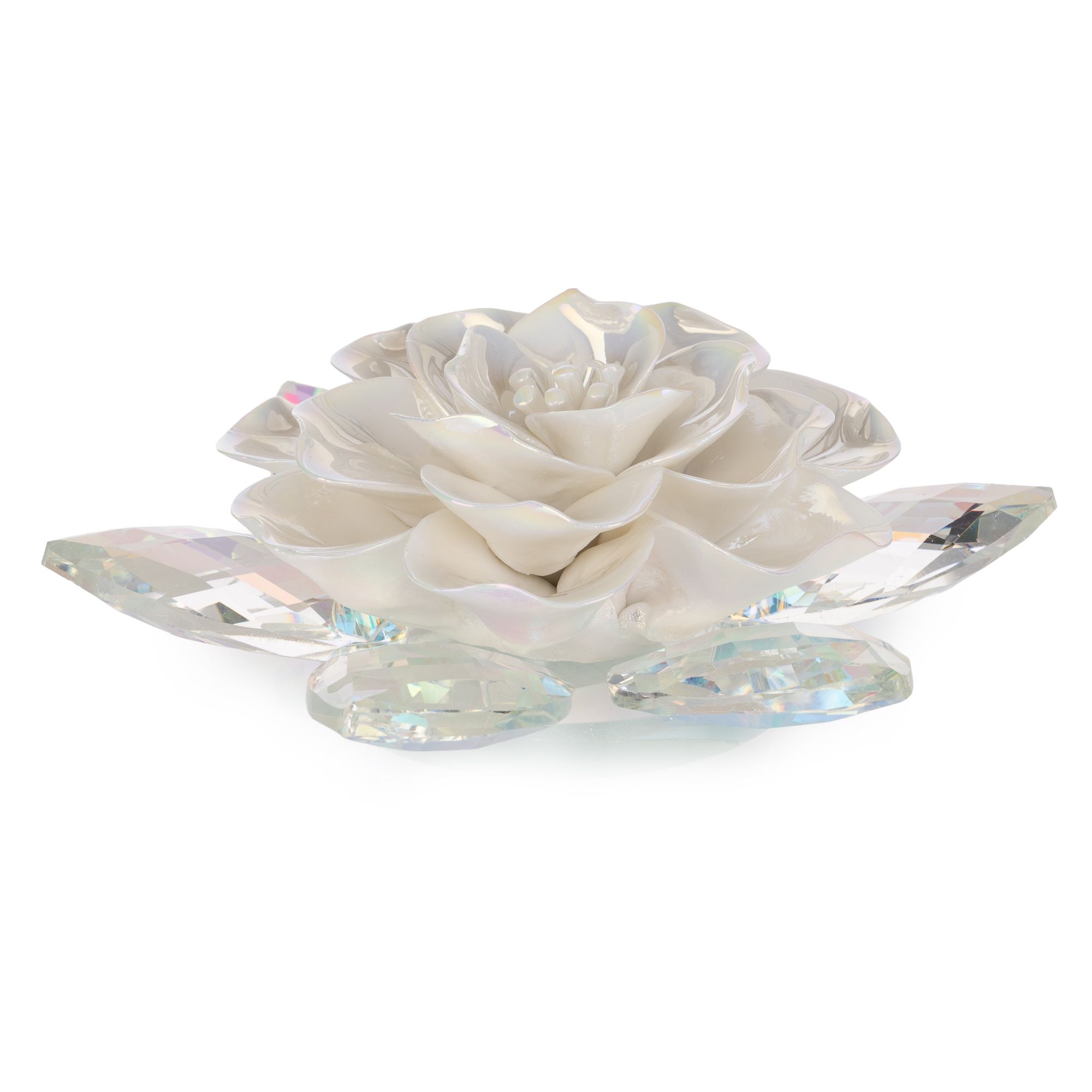 ABELLA Casa Deko-Blüte Kristallglas-Optik Farb-/Größenauswahl