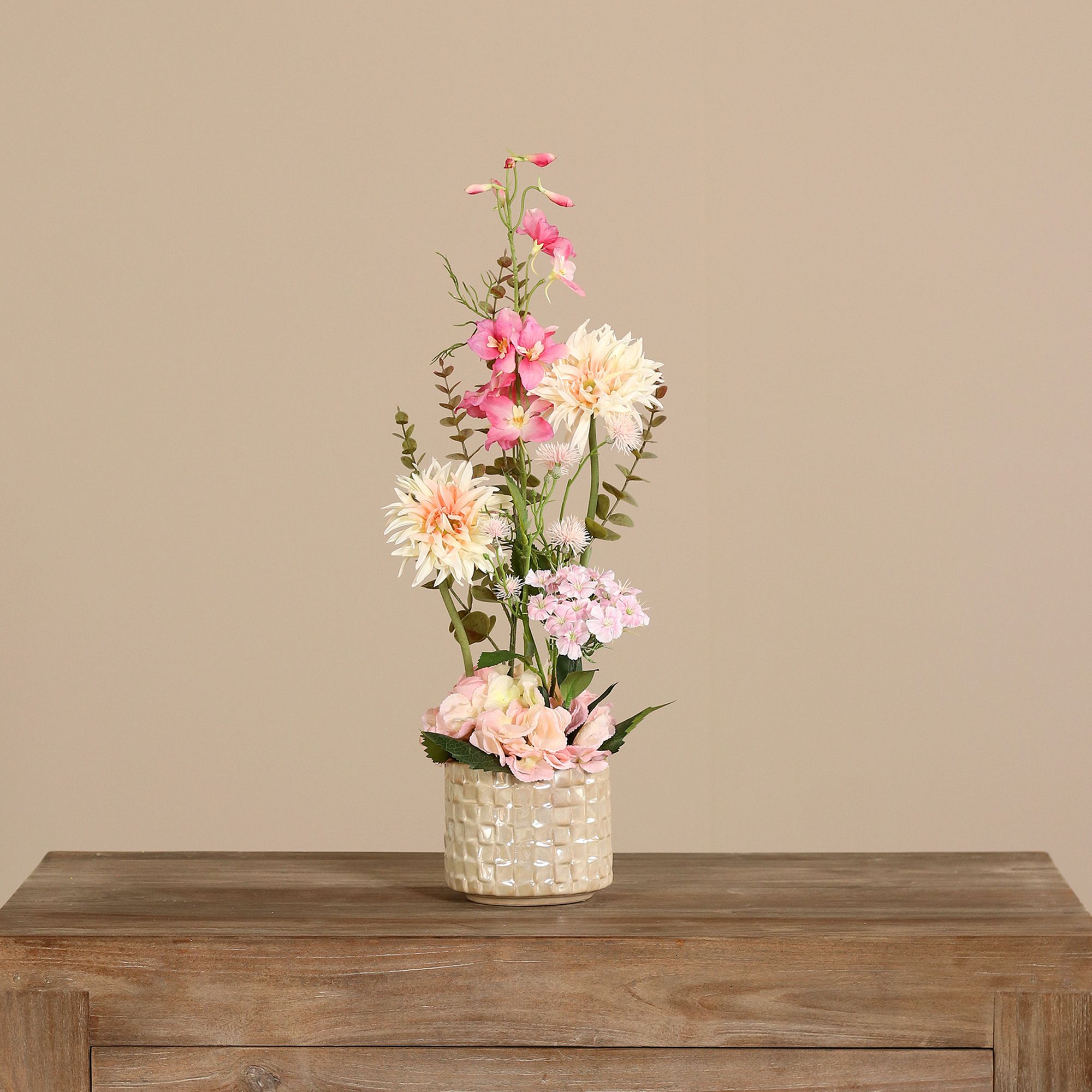 PUR FLEUR Premium-Gesteck Keramik-Gefäß Farbauswahl Höhe 64 cm, Ø 26cm