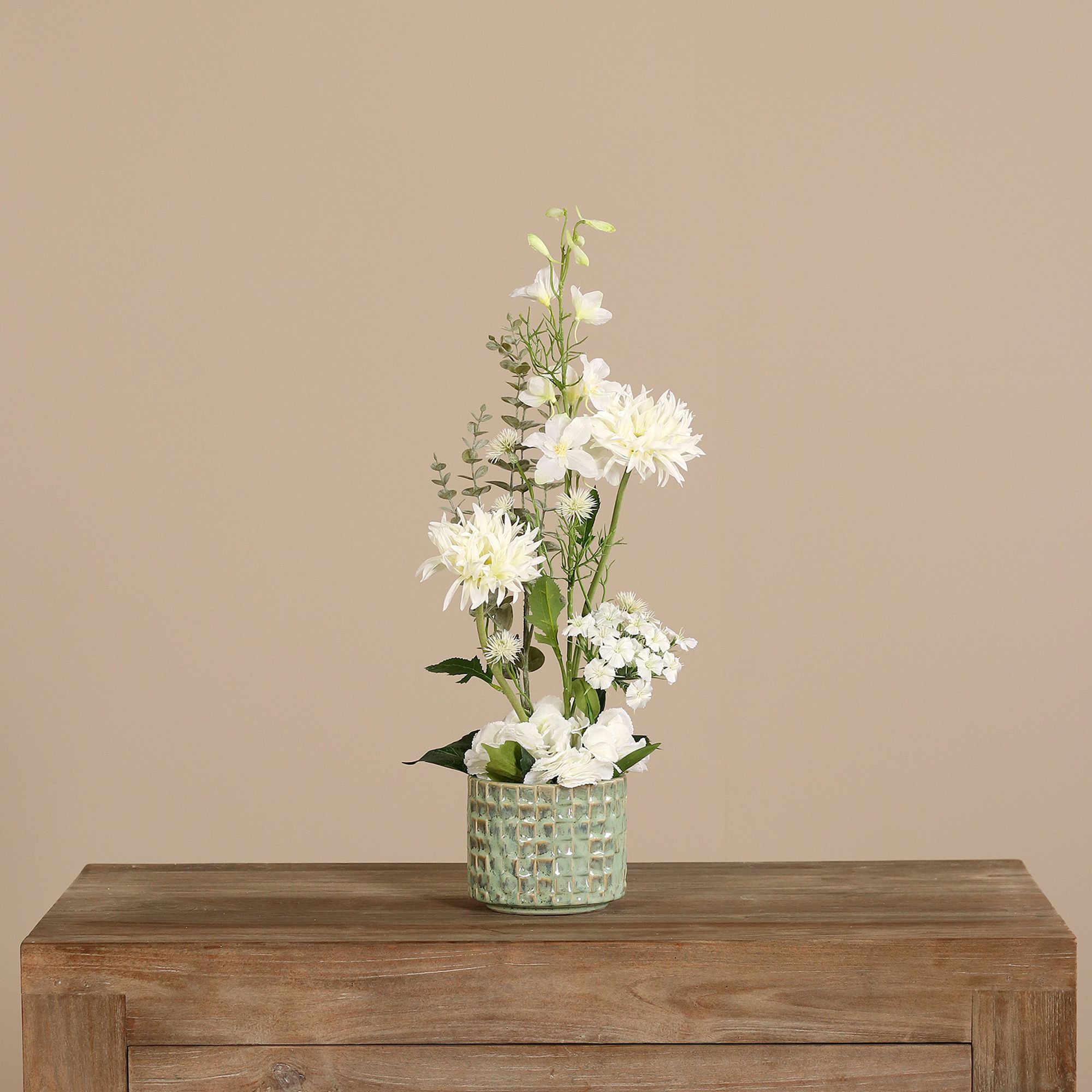 PUR FLEUR Premium-Gesteck Keramik-Gefäß Farbauswahl Höhe 64 cm, Ø 26cm