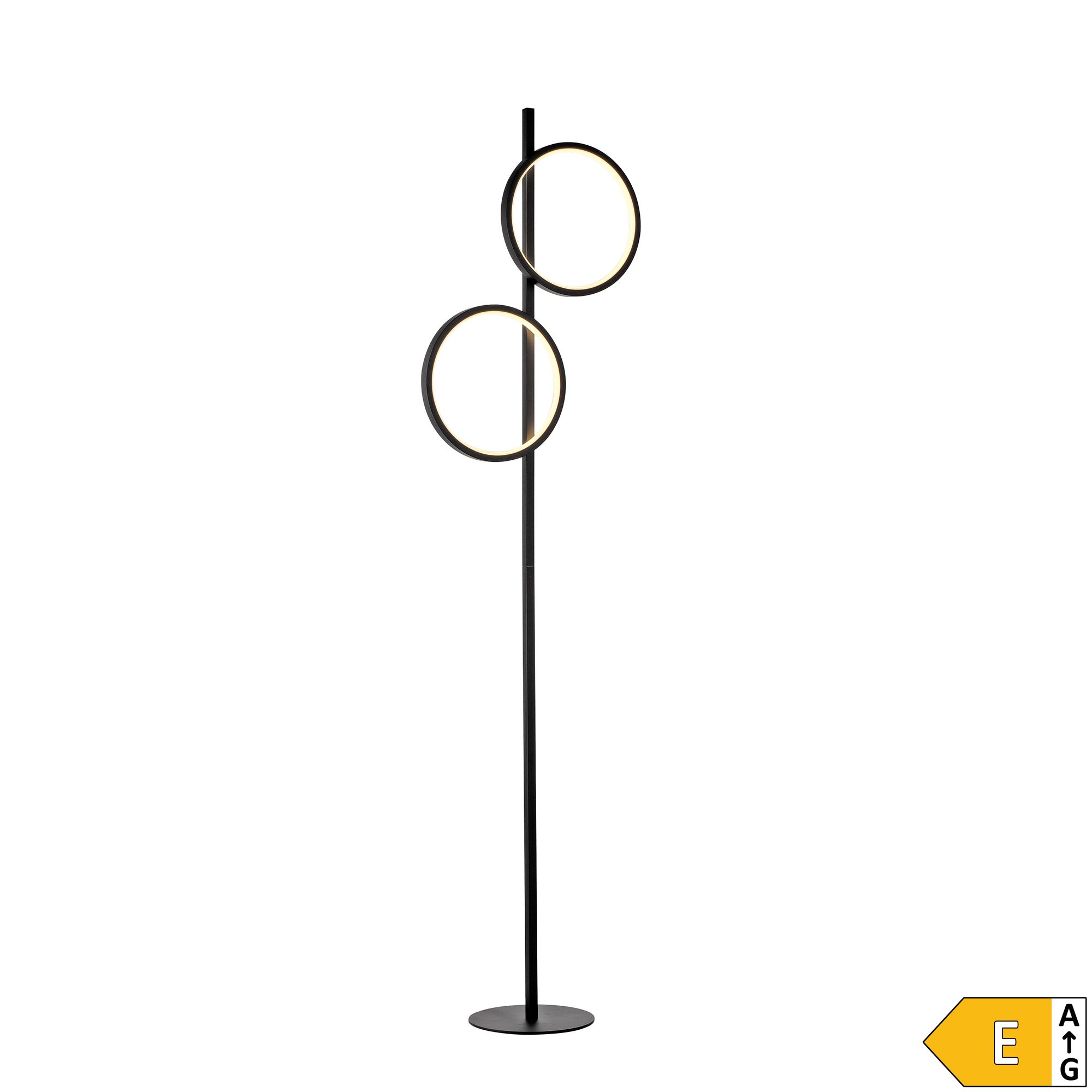 LUMIDA Looks LED-Stehleuchte Ring-Design Fußschalter Höhe 151cm, Energieeffizienzklasse E