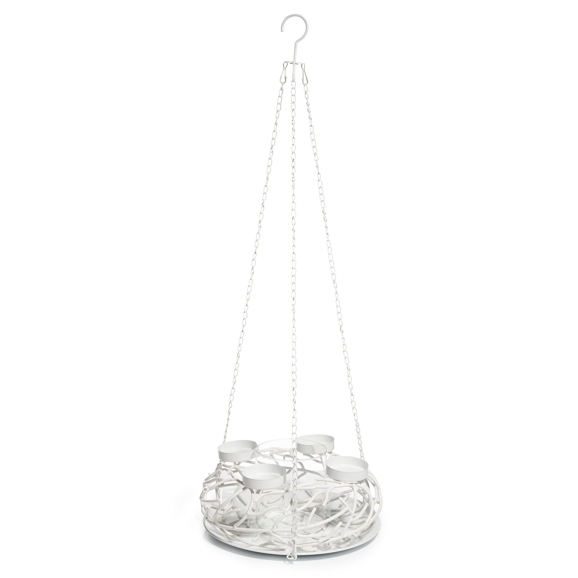 ABELLA Xmas 7in1-Dekokranz inkl. 4 Kerzenhalter, Glas, Kette & Teller Höhe 13cm, Ø 36cm