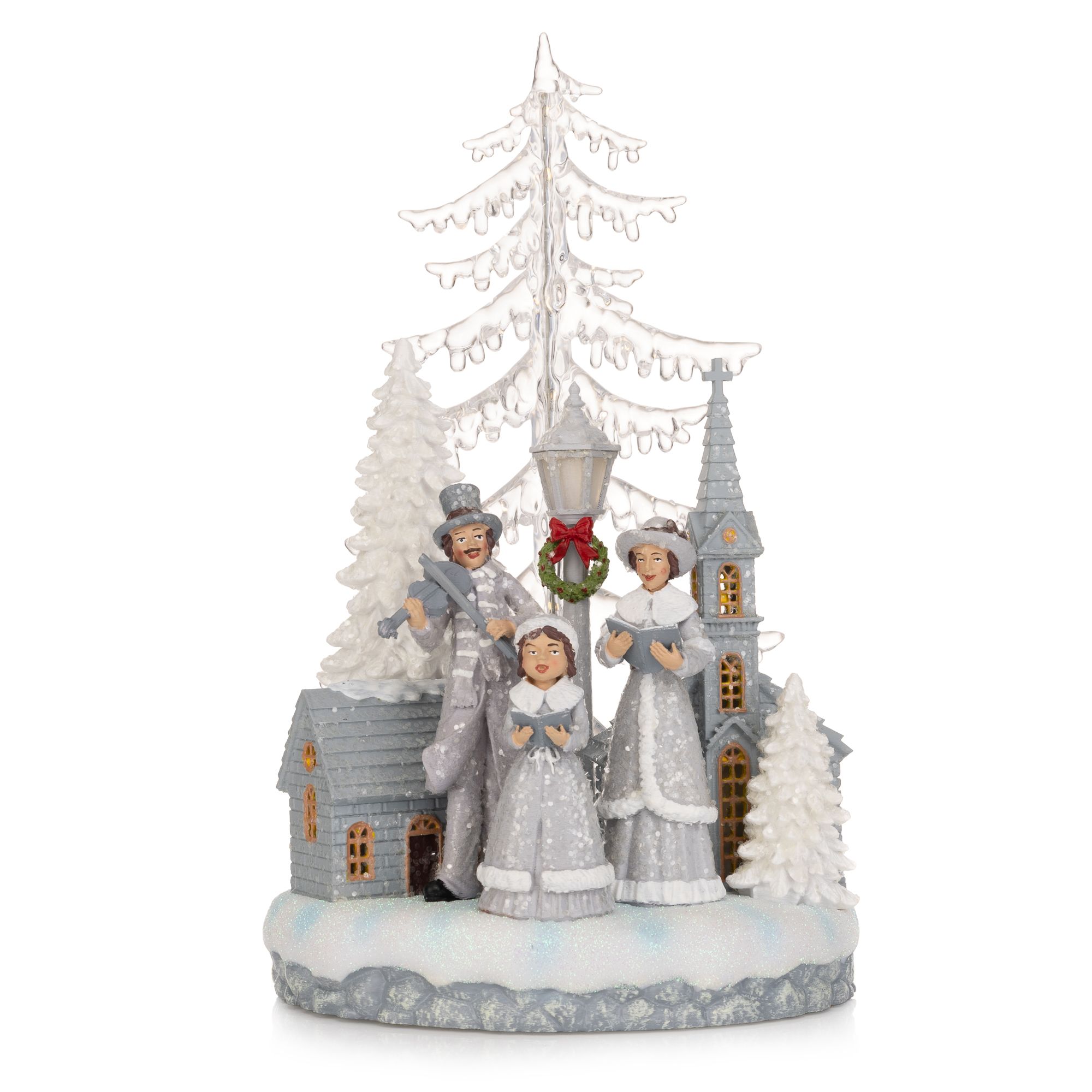 LUMIDA Xmas LED-Acrylszene Kristall-Optik Designauswahl Höhe 30cm