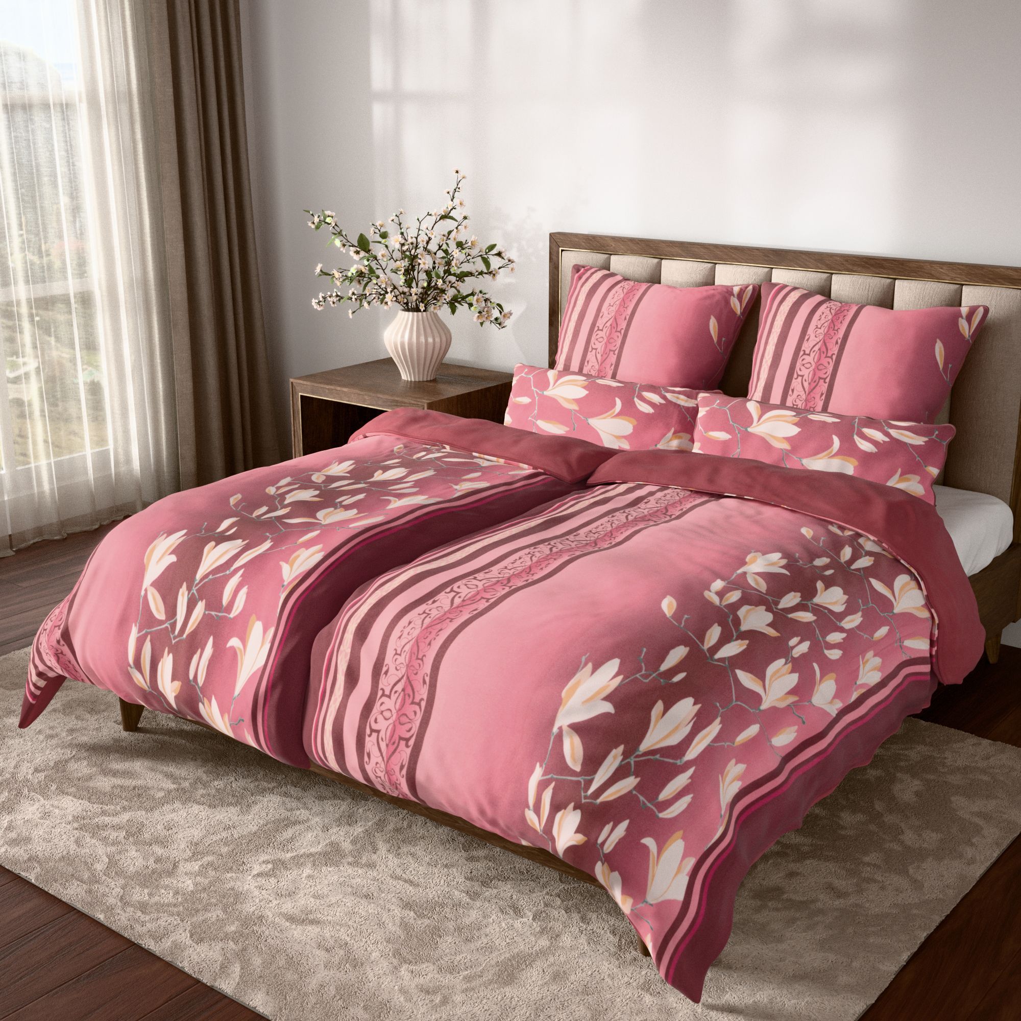 WINTERENGEL Premium Wendebettwäsche Mustermix mit Blüten MF Premium Flanell Doppelbett, 6tlg.