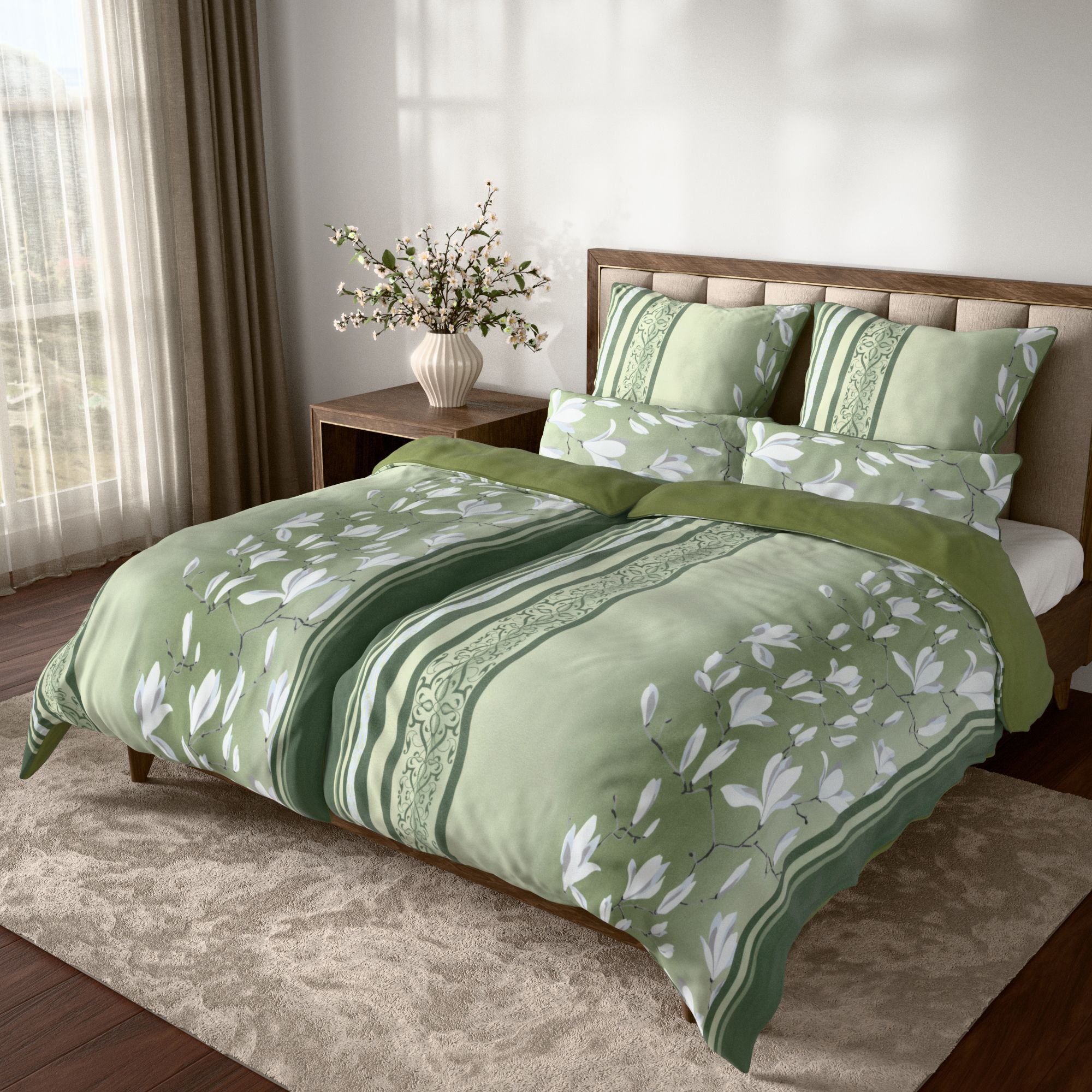 WINTERENGEL Premium Wendebettwäsche Mustermix mit Blüten MF Premium Flanell Doppelbett, 6tlg.