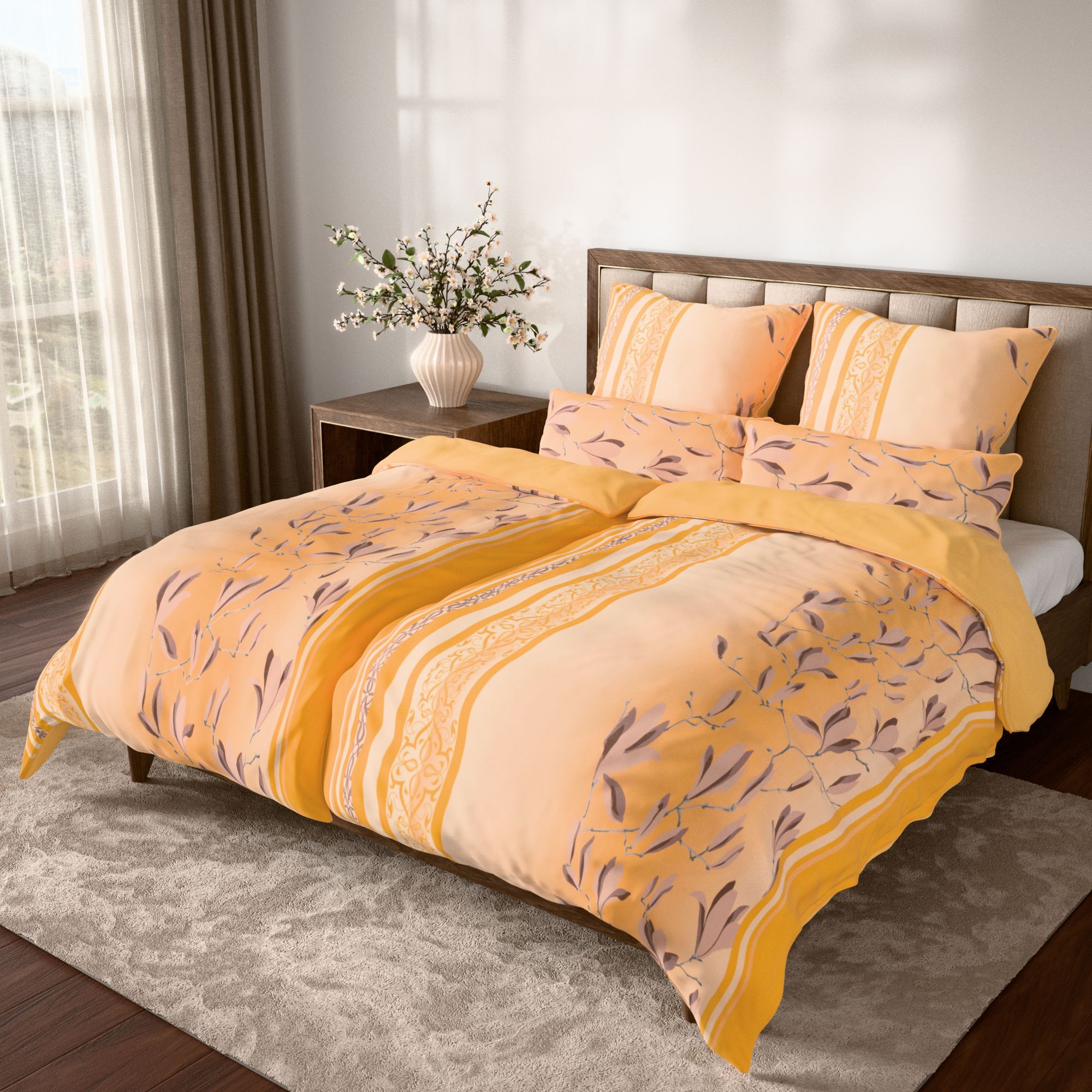 WINTERENGEL Premium Wendebettwäsche Mustermix mit Blüten MF Premium Flanell Doppelbett, 6tlg.