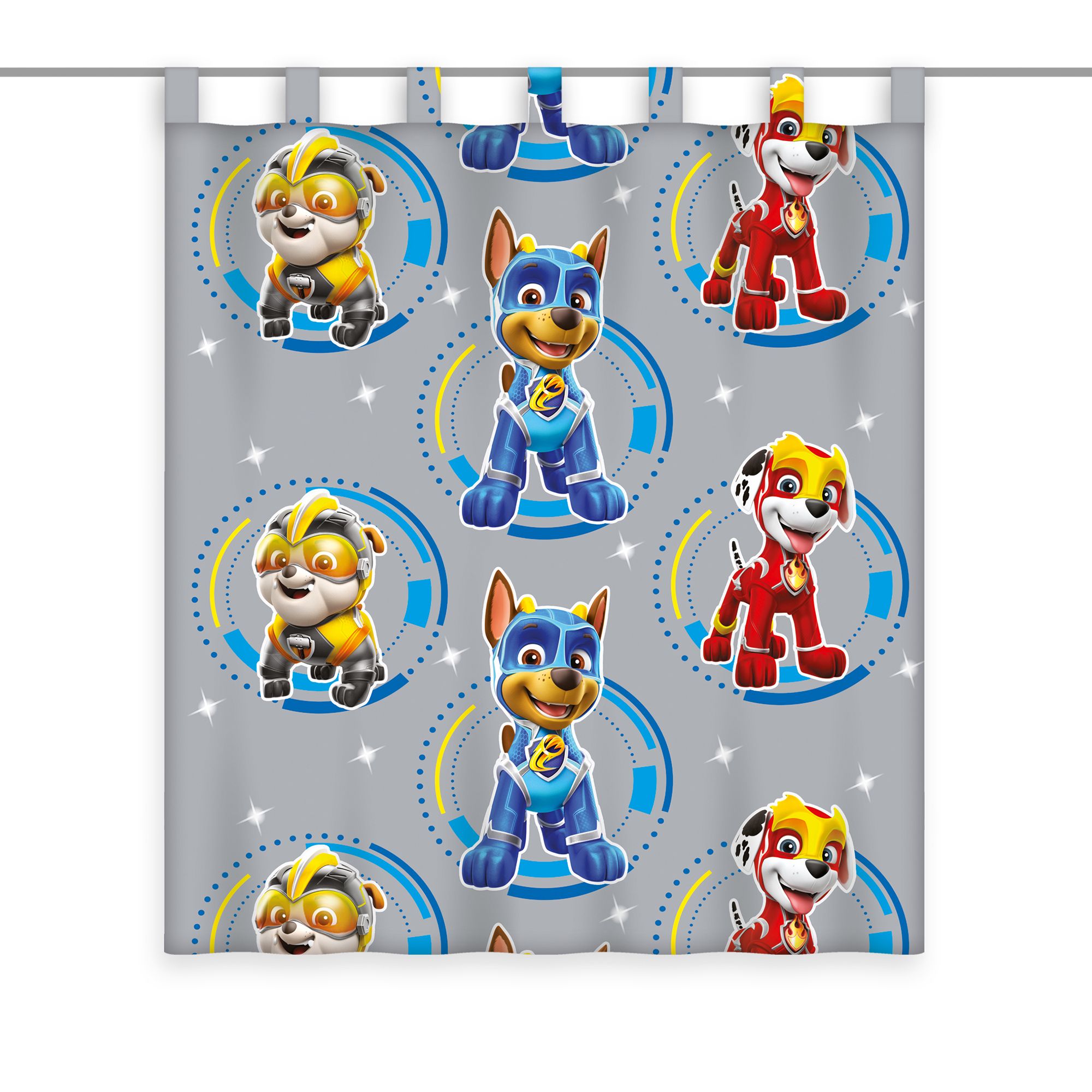 PAW PATROL™ Schlaufen-Vorhang Chase,Marshall+Rubble waschbar ca. 140x160cm