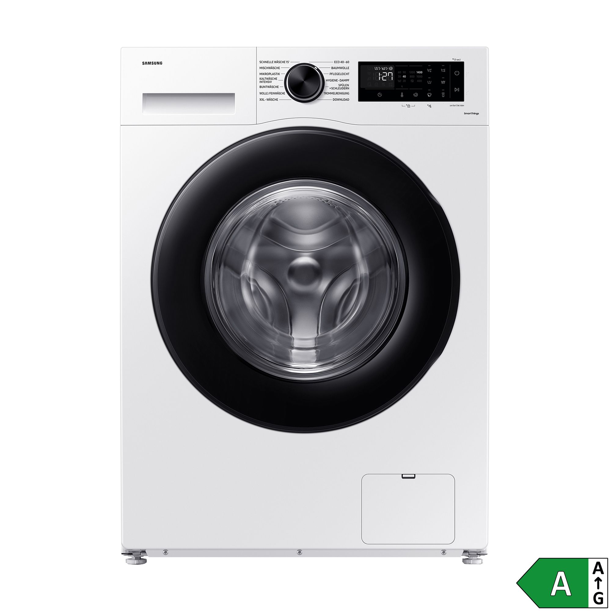 SAMSUNG Waschmaschine 9kg, EEK A, WiFi Smart Things App Mikroplastikprogramm, Energieeffizienzklasse A
